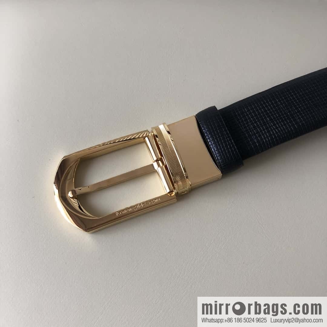 Ermengildo. Zein Zegna men's business leisure rotating pin buckle imported first layer cowhide belt