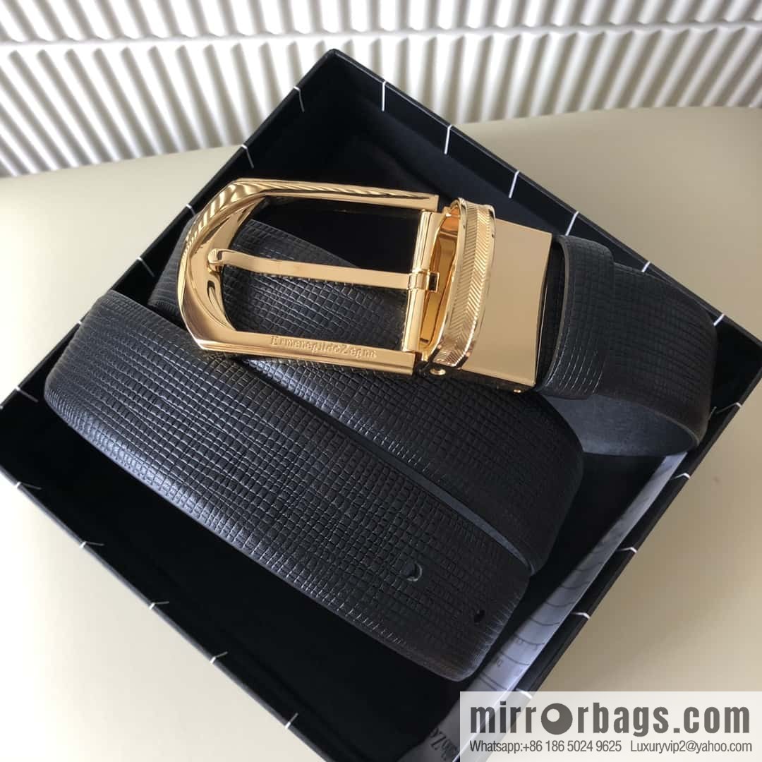 Ermengildo. Zein Zegna men's business leisure rotating pin buckle imported first layer cowhide belt
