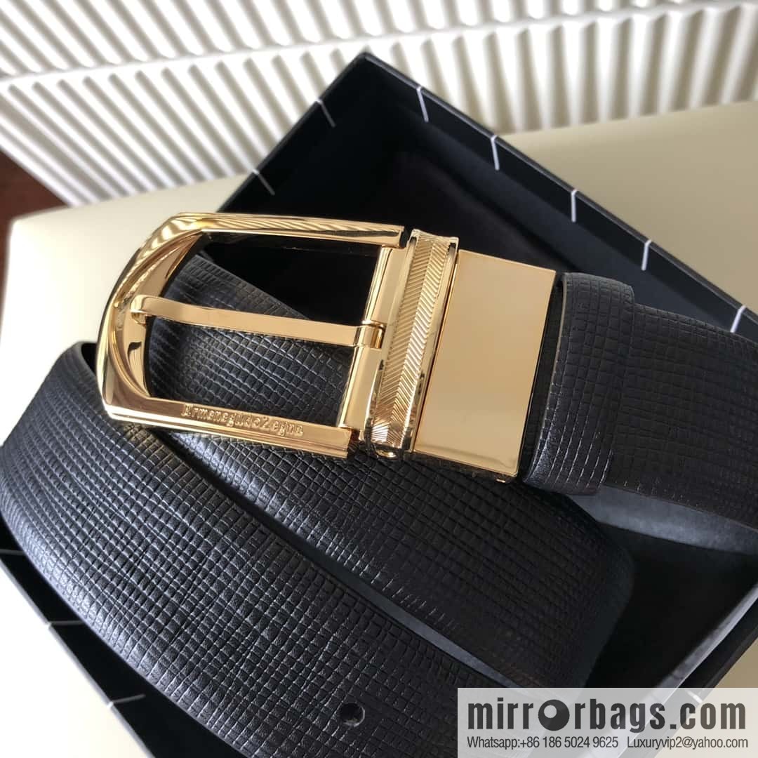 Ermengildo. Zein Zegna men's business leisure rotating pin buckle imported first layer cowhide belt