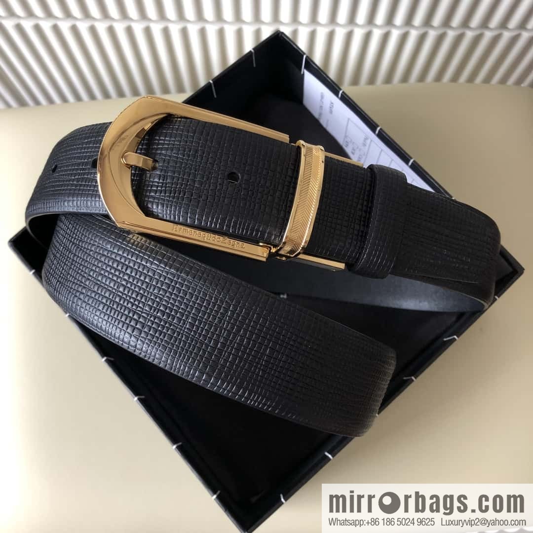 Ermengildo. Zein Zegna men's business leisure rotating pin buckle imported first layer cowhide belt