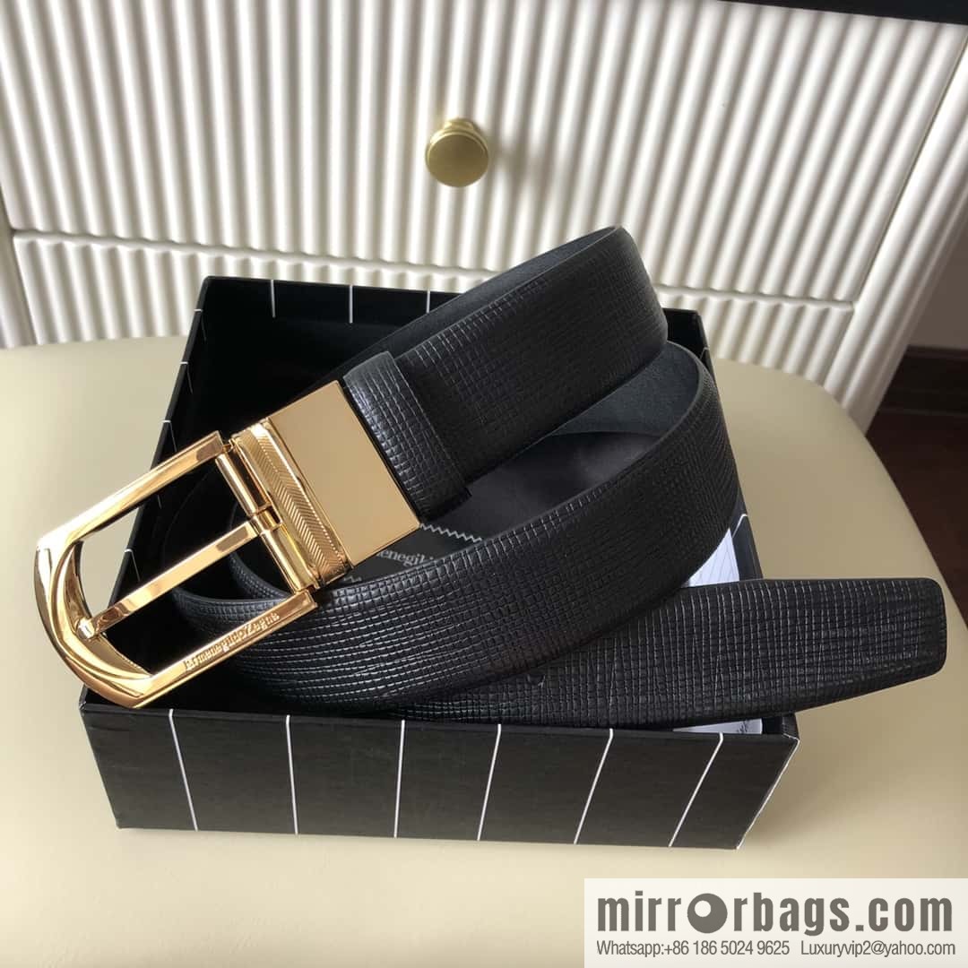Ermengildo. Zein Zegna men's business leisure rotating pin buckle imported first layer cowhide belt