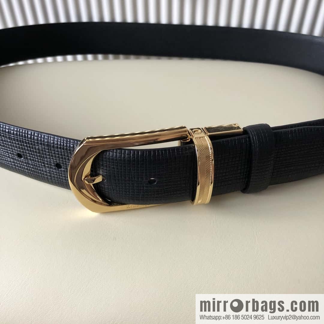 Ermengildo. Zein Zegna men's business leisure rotating pin buckle imported first layer cowhide belt