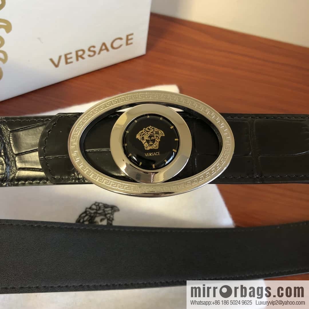 VERSACE Versace, Medusa Flip Metal Buckle 3.5cm Alligator Belt 3.5cm