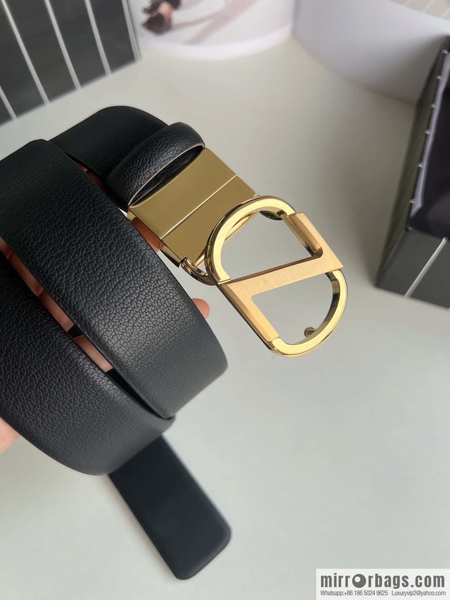 Z ZEGNA Zegna men's black first layer cowhide leather plate buckle belt 3.5cm