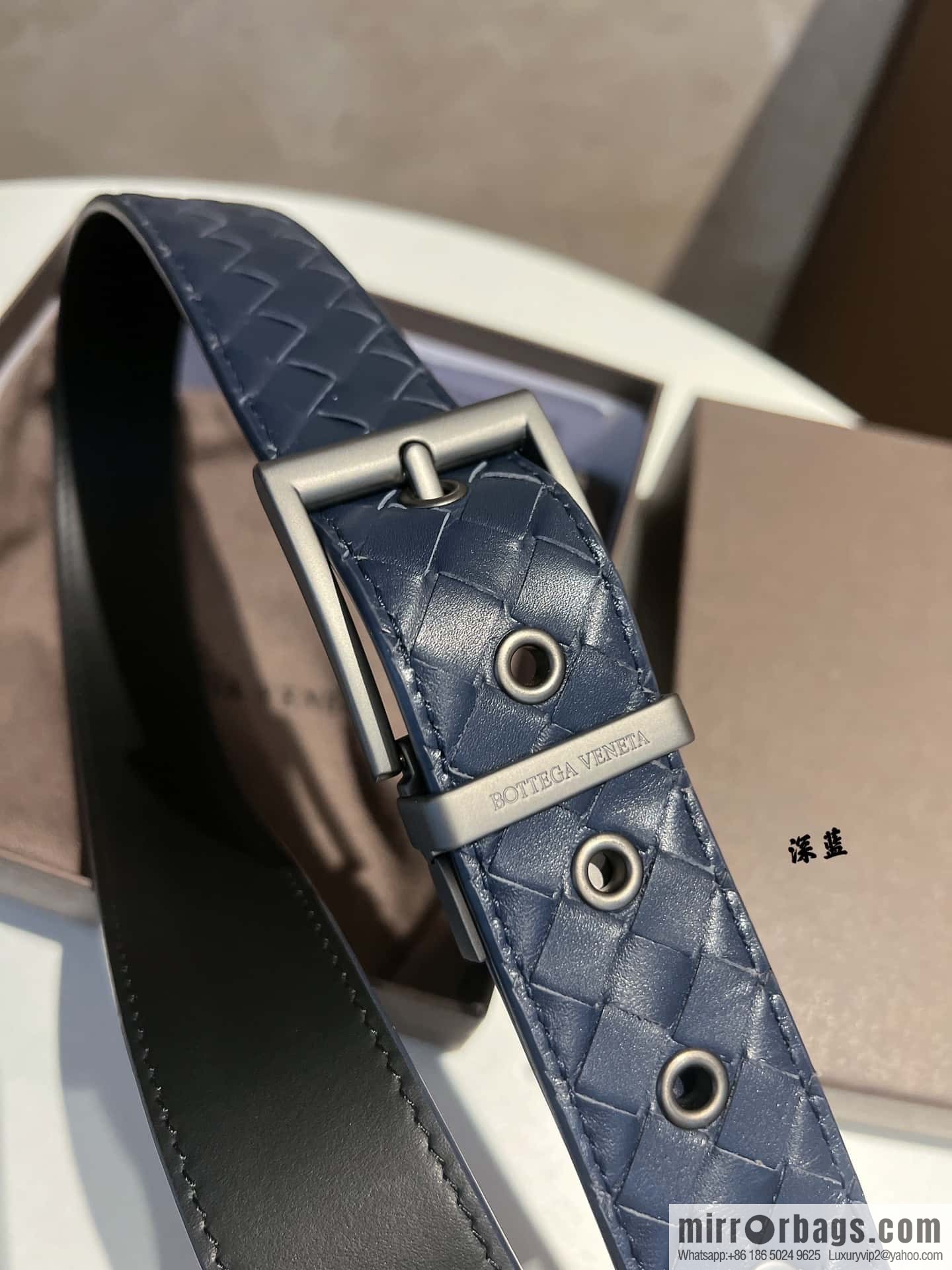 Bottega Veneta, hand-woven craft Seiko metal buckle 3.5cm men's belt