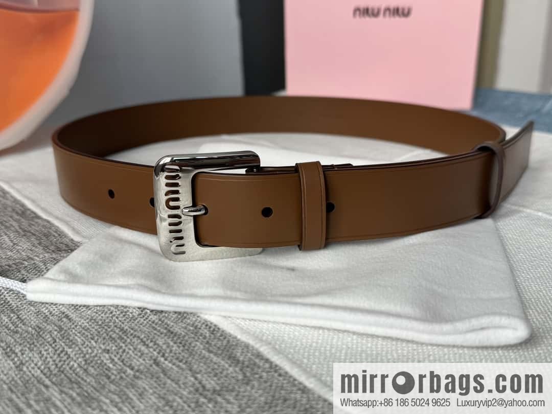 Miumiu double-sided first-layer cowhide belt 3.0CM