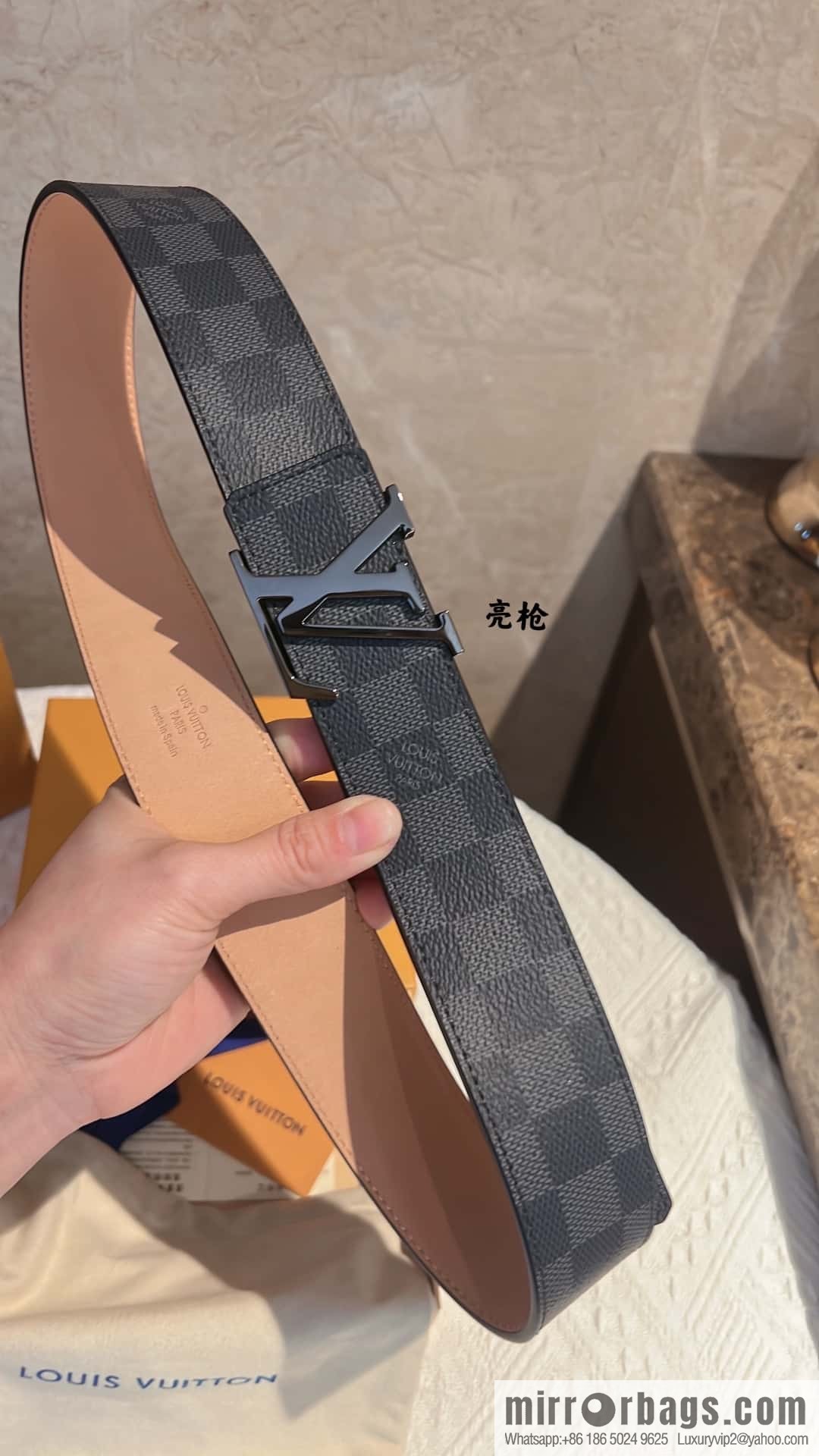LV signature letter metal buckle belt M9808/M9608/M9610