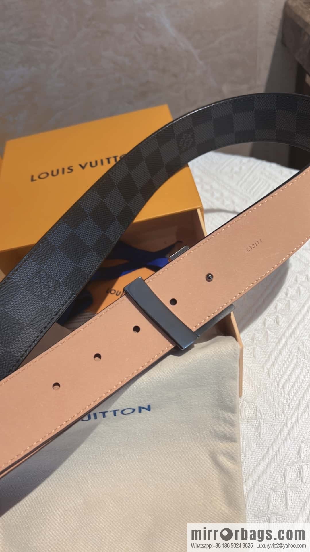 LV signature letter metal buckle belt M9808/M9608/M9610