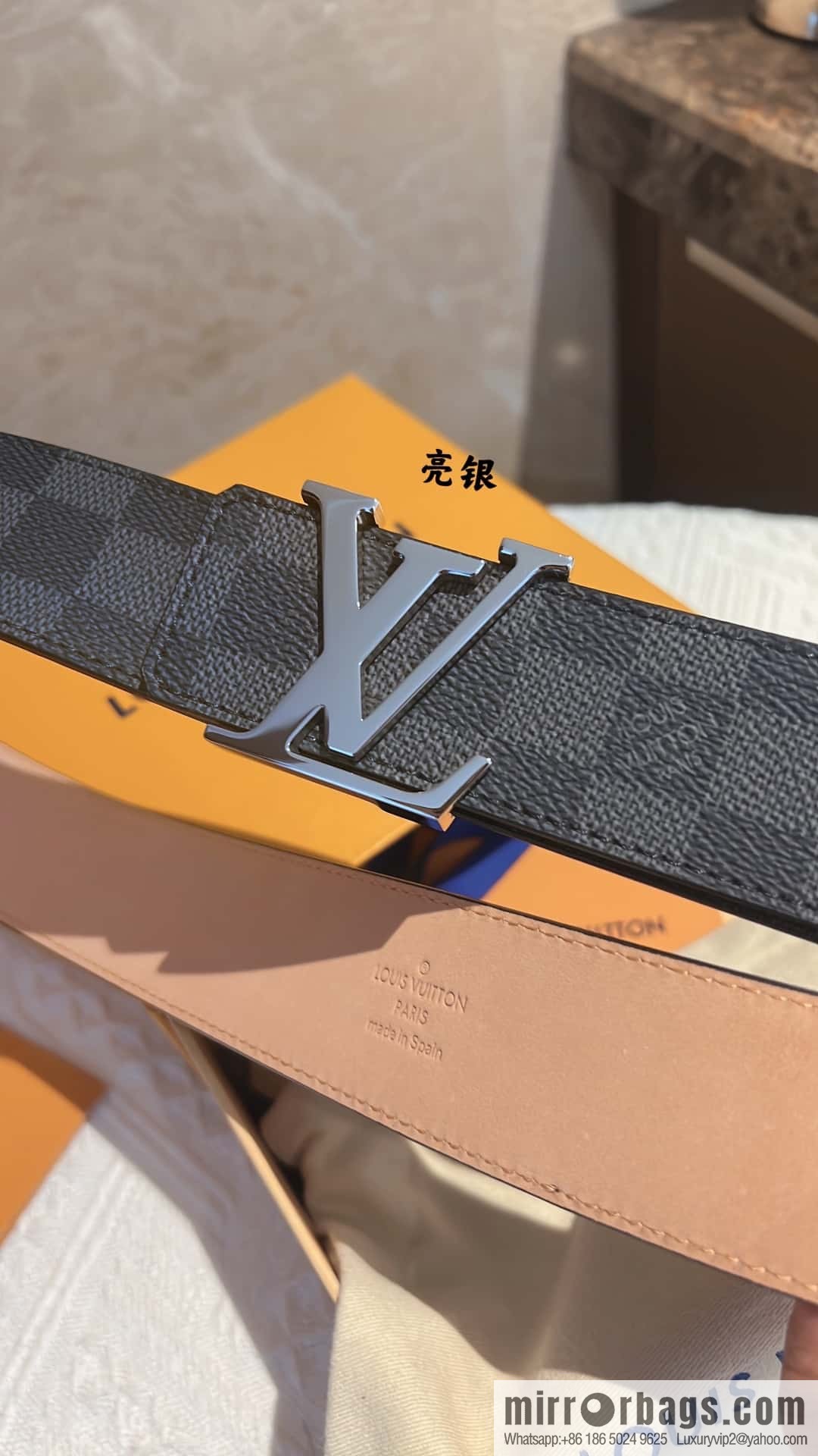 LV signature letter metal buckle belt M9808/M9608/M9610