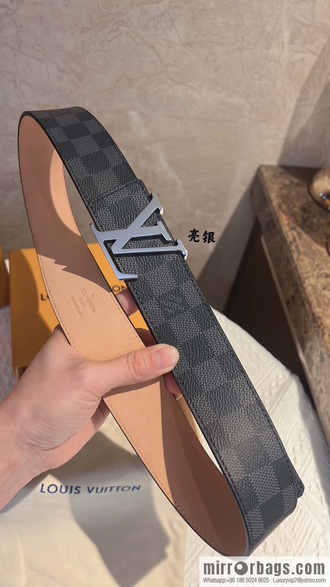 LV signature letter metal buckle belt M9808/M9608/M9610