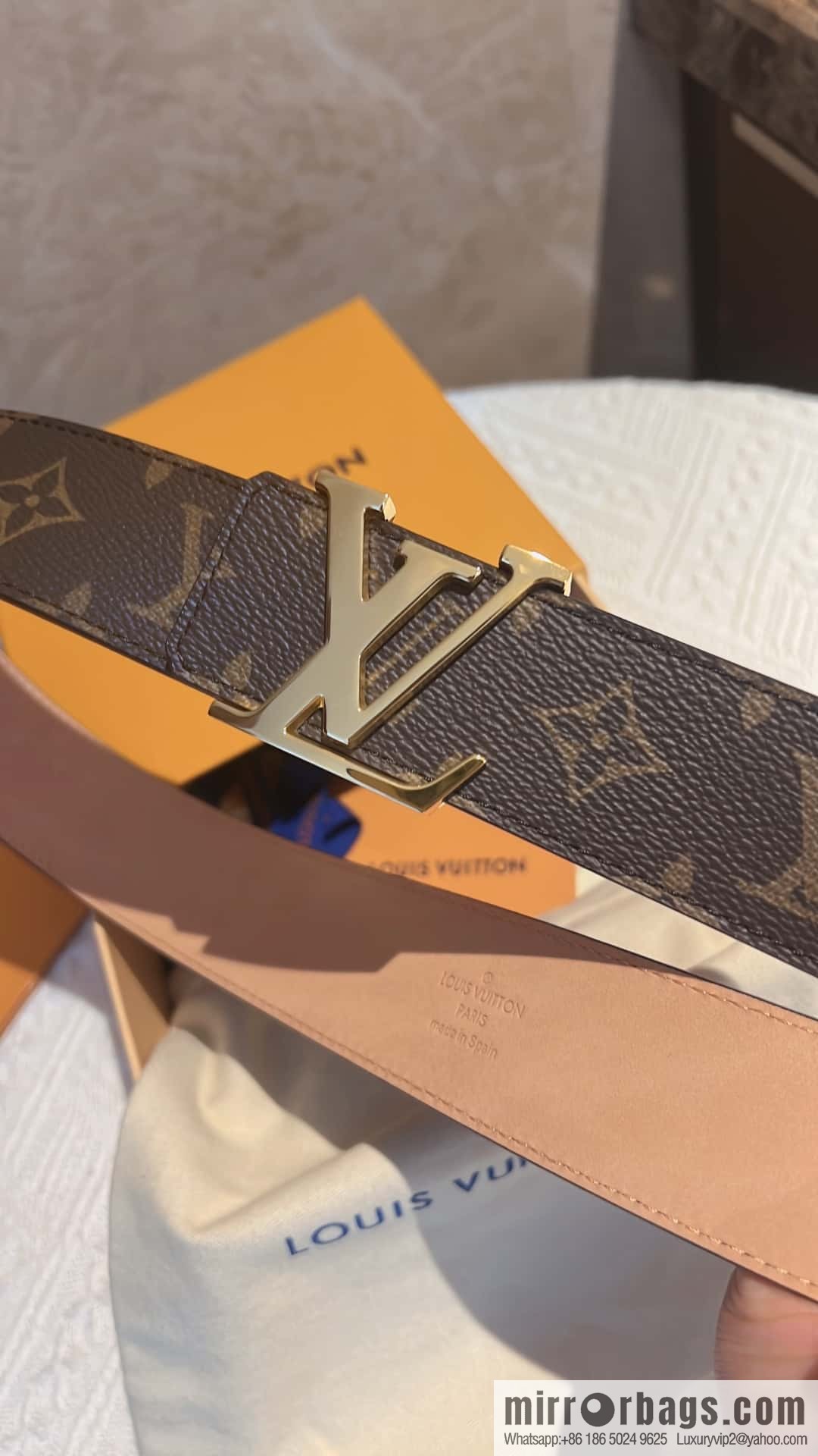 LV signature letter metal buckle belt M9808/M9608/M9610