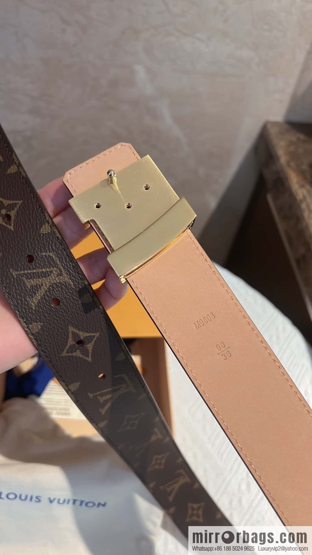 LV signature letter metal buckle belt M9808/M9608/M9610