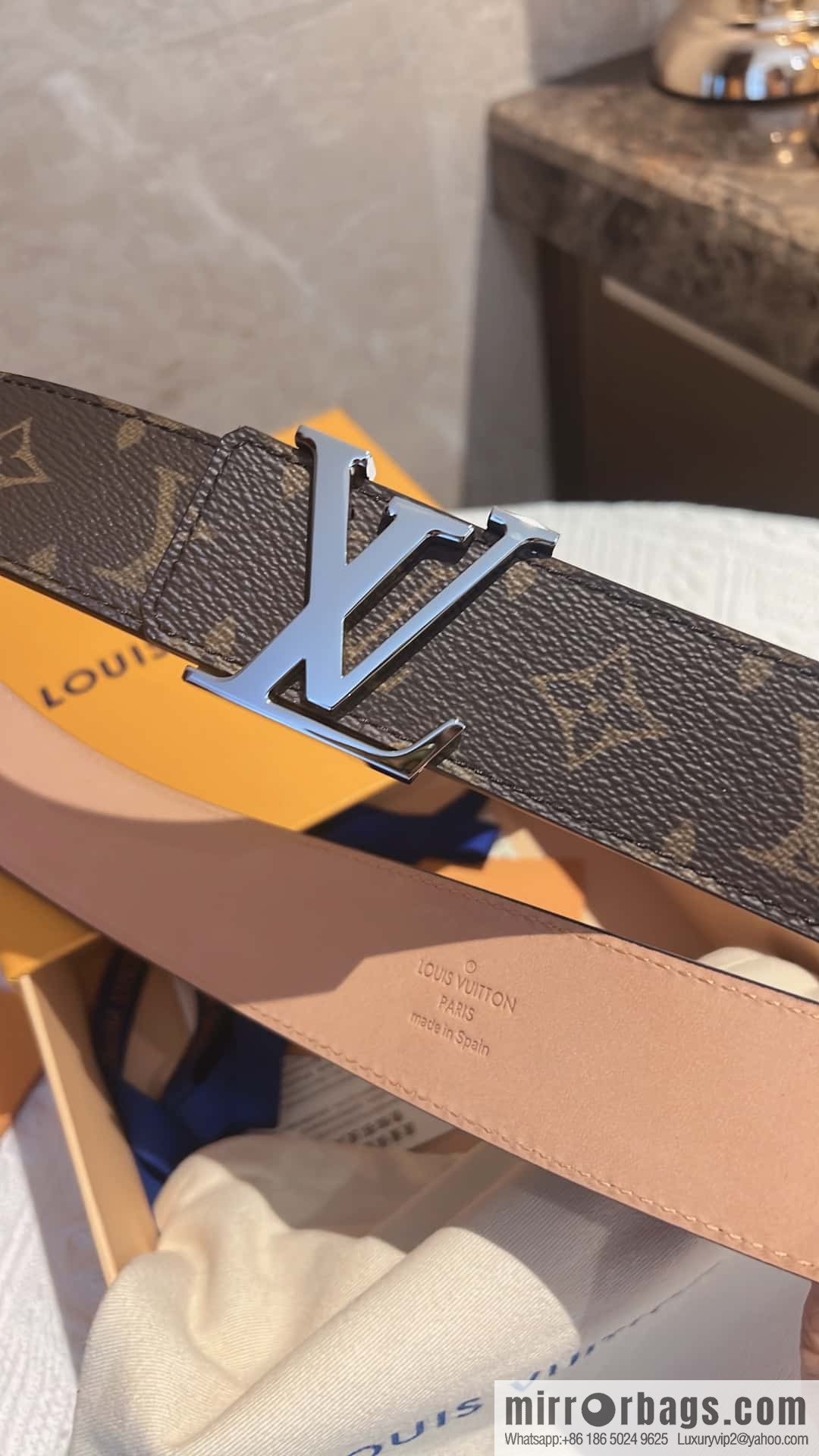 LV signature letter metal buckle belt M9808/M9608/M9610