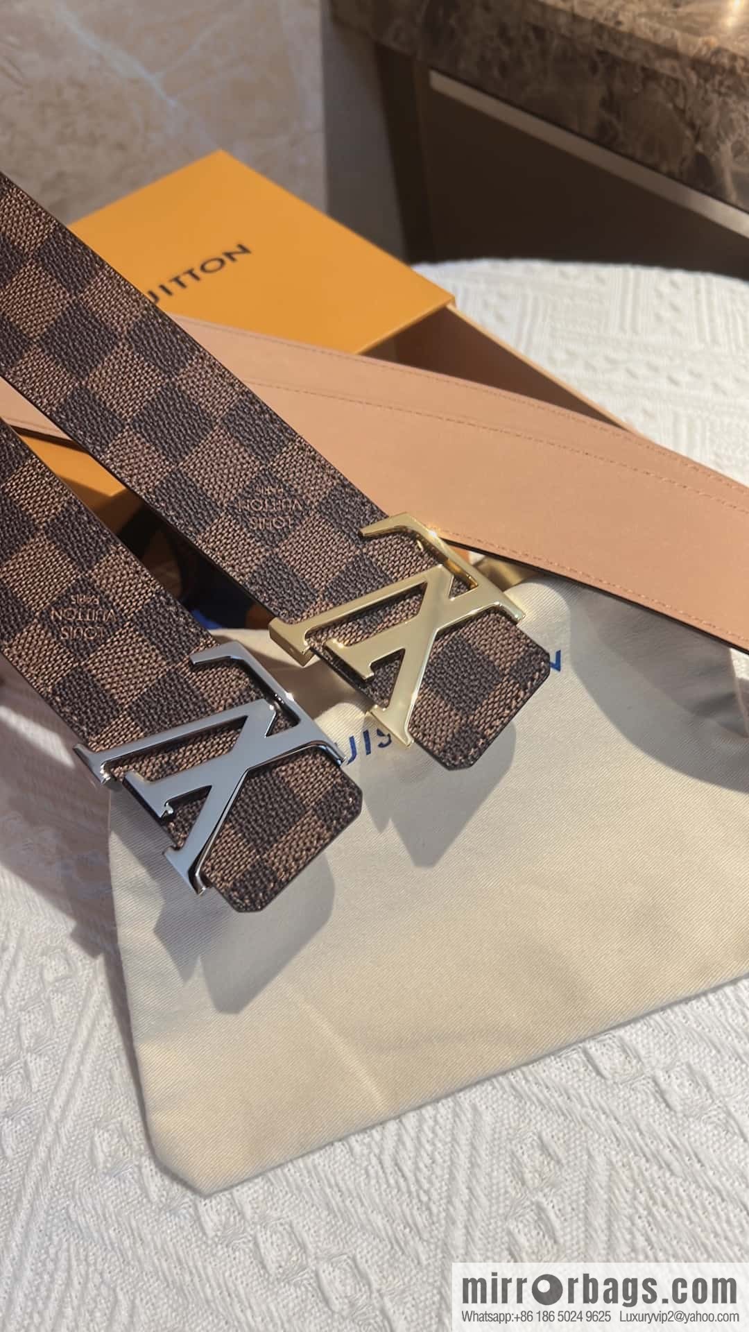 LV signature letter metal buckle belt M9808/M9608/M9610