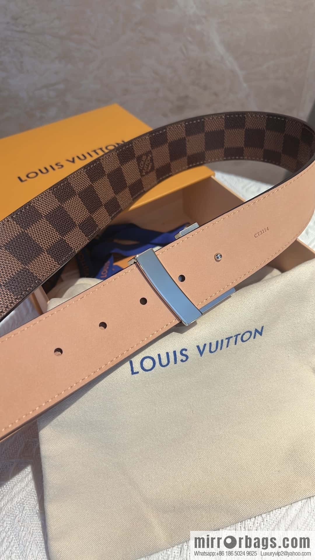 LV signature letter metal buckle belt M9808/M9608/M9610