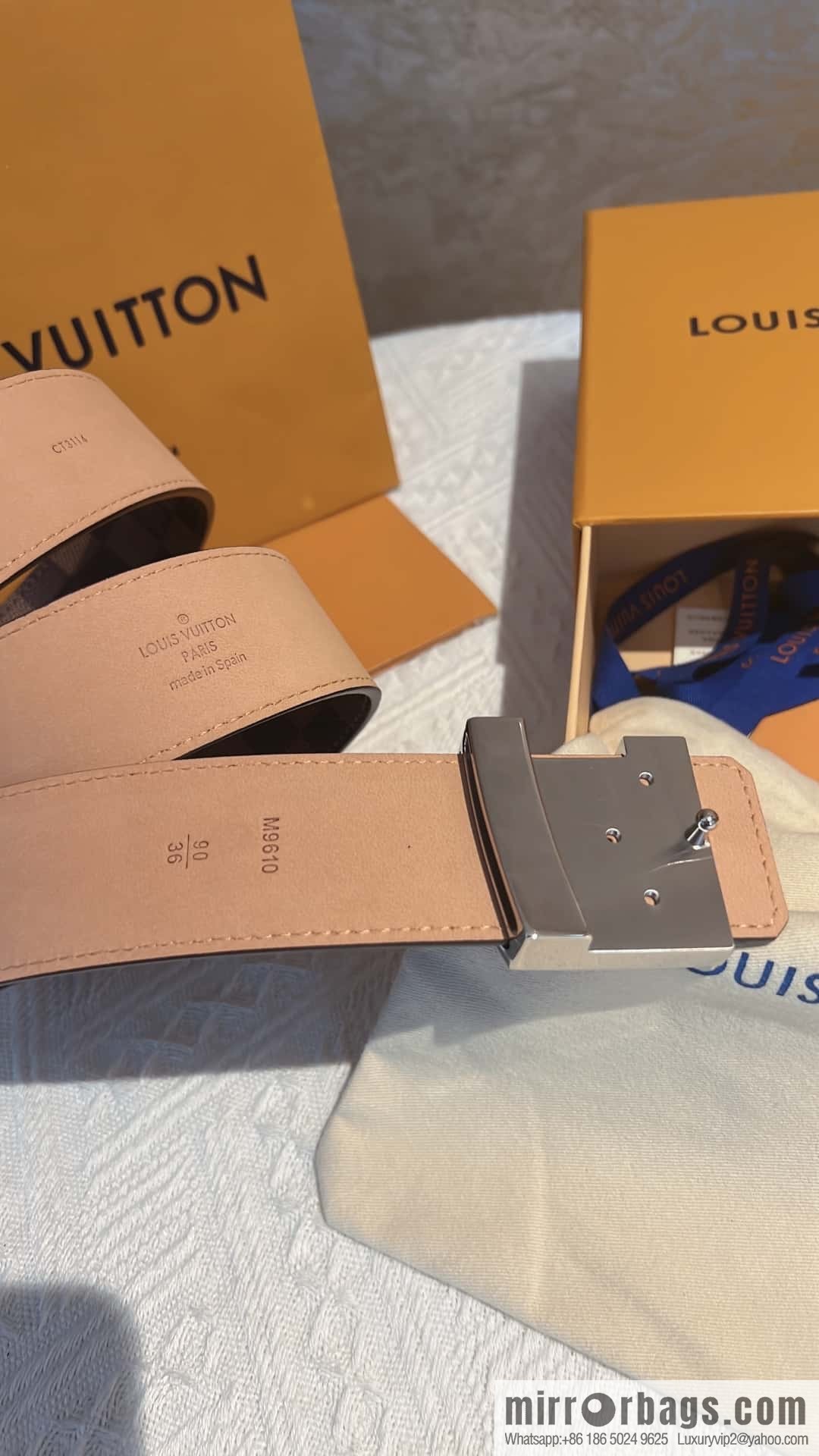 LV signature letter metal buckle belt M9808/M9608/M9610