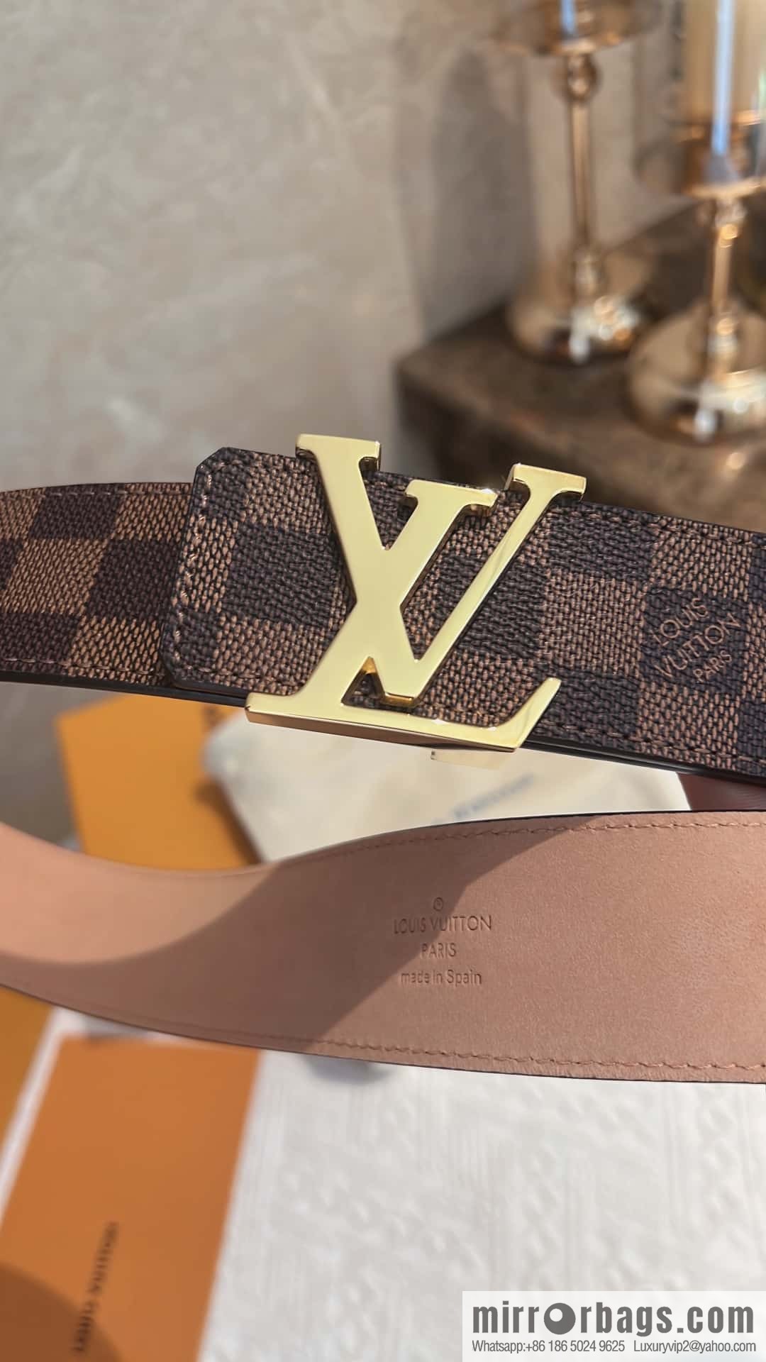 LV signature letter metal buckle belt M9808/M9608/M9610