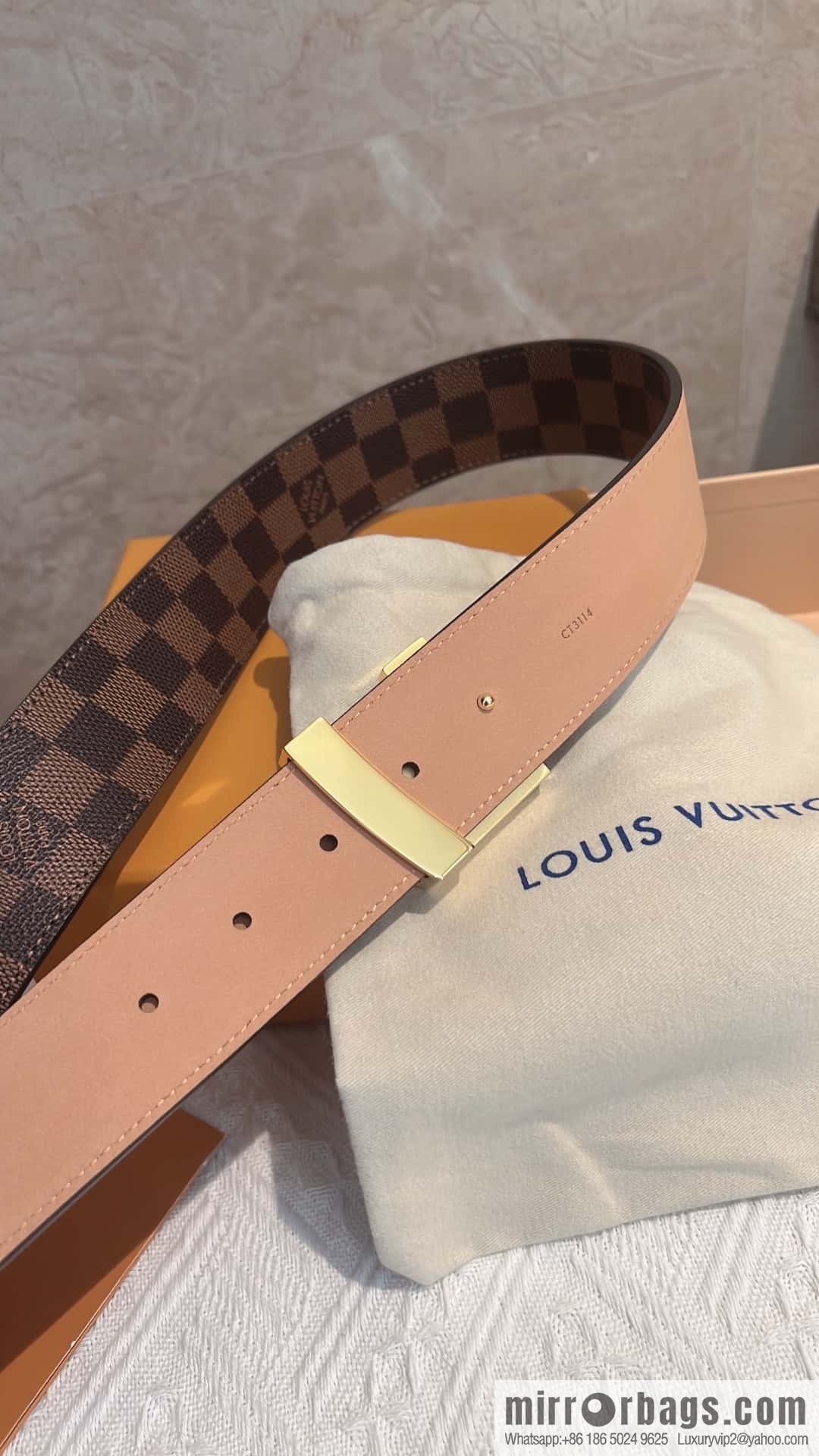 LV signature letter metal buckle belt M9808/M9608/M9610