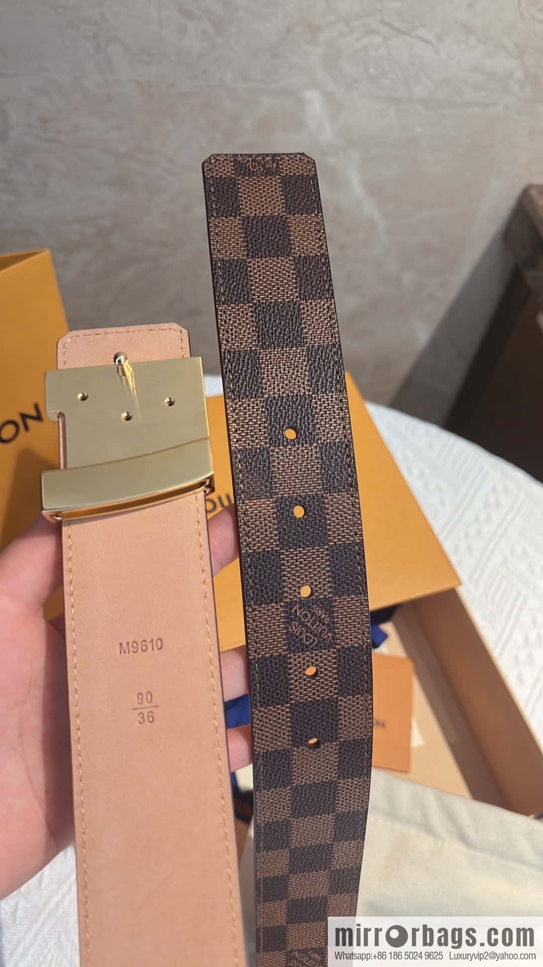 LV signature letter metal buckle belt M9808/M9608/M9610