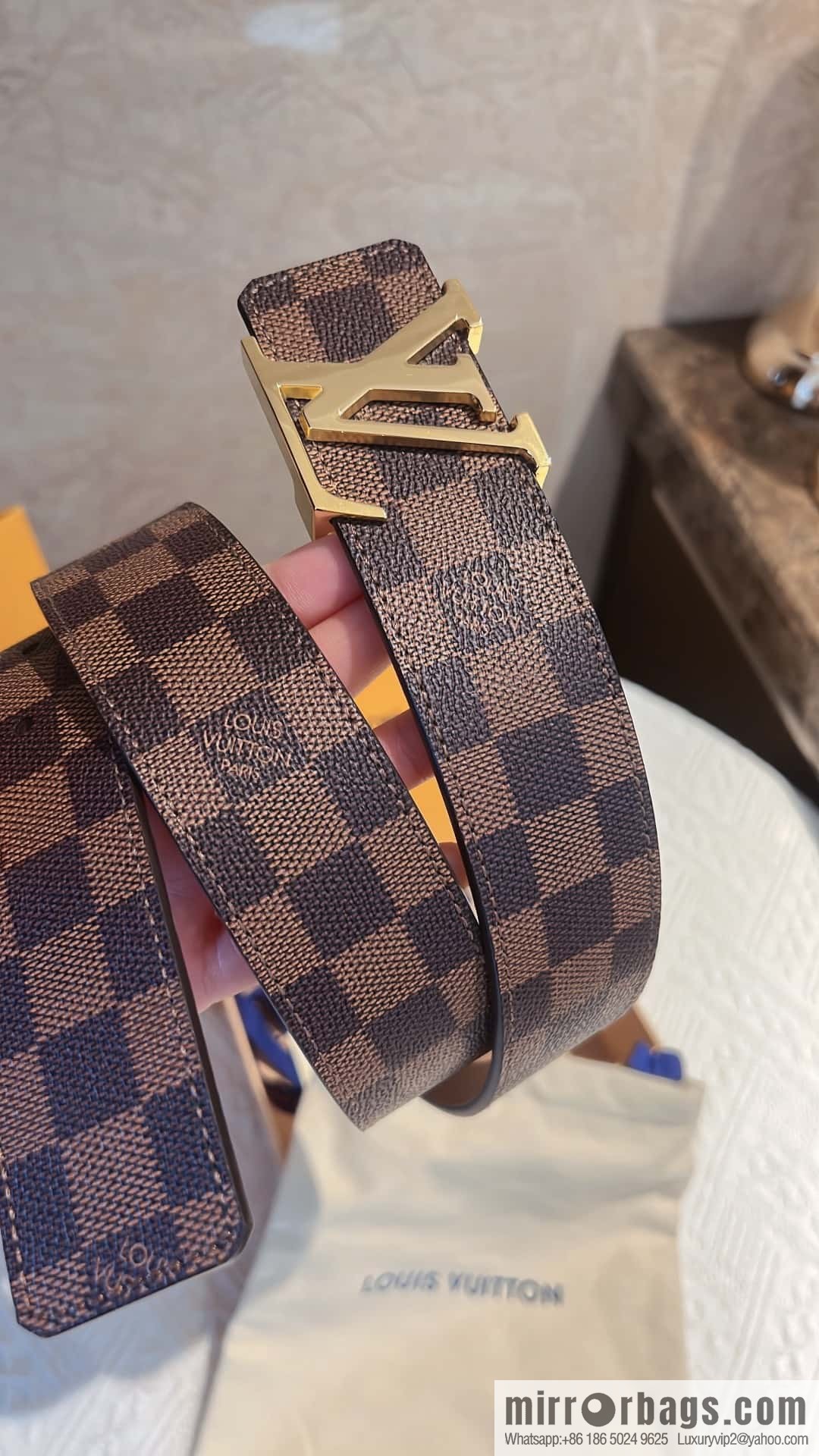 LV signature letter metal buckle belt M9808/M9608/M9610