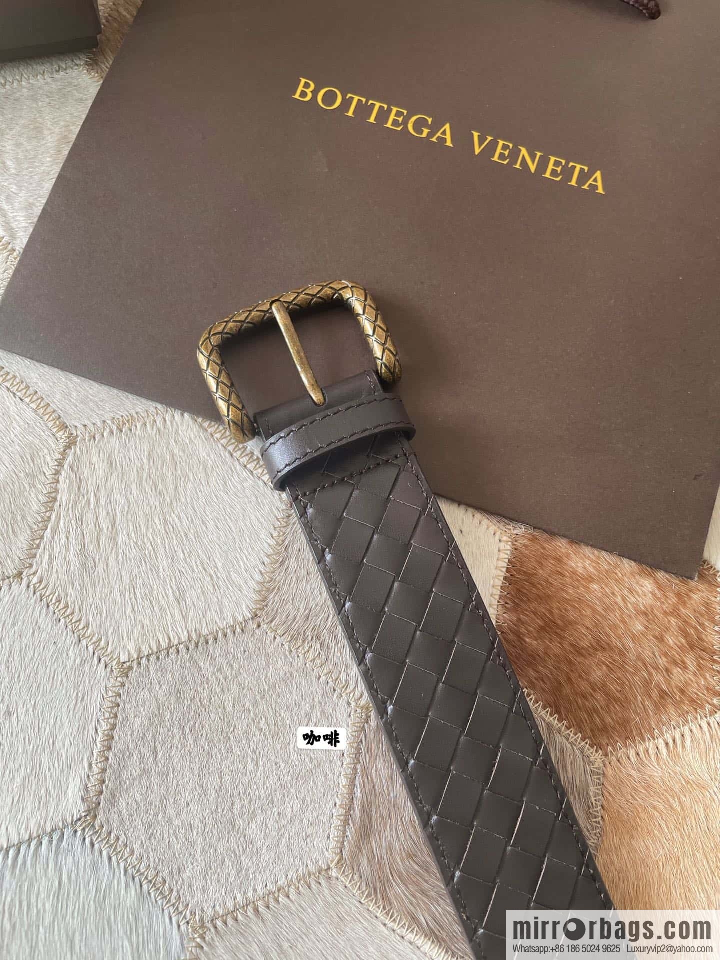 Bottega Veneta Butterfly Home, Men's Hand-woven Cowhide Pattern Engraved Pin Buckle Belt 3.5cm