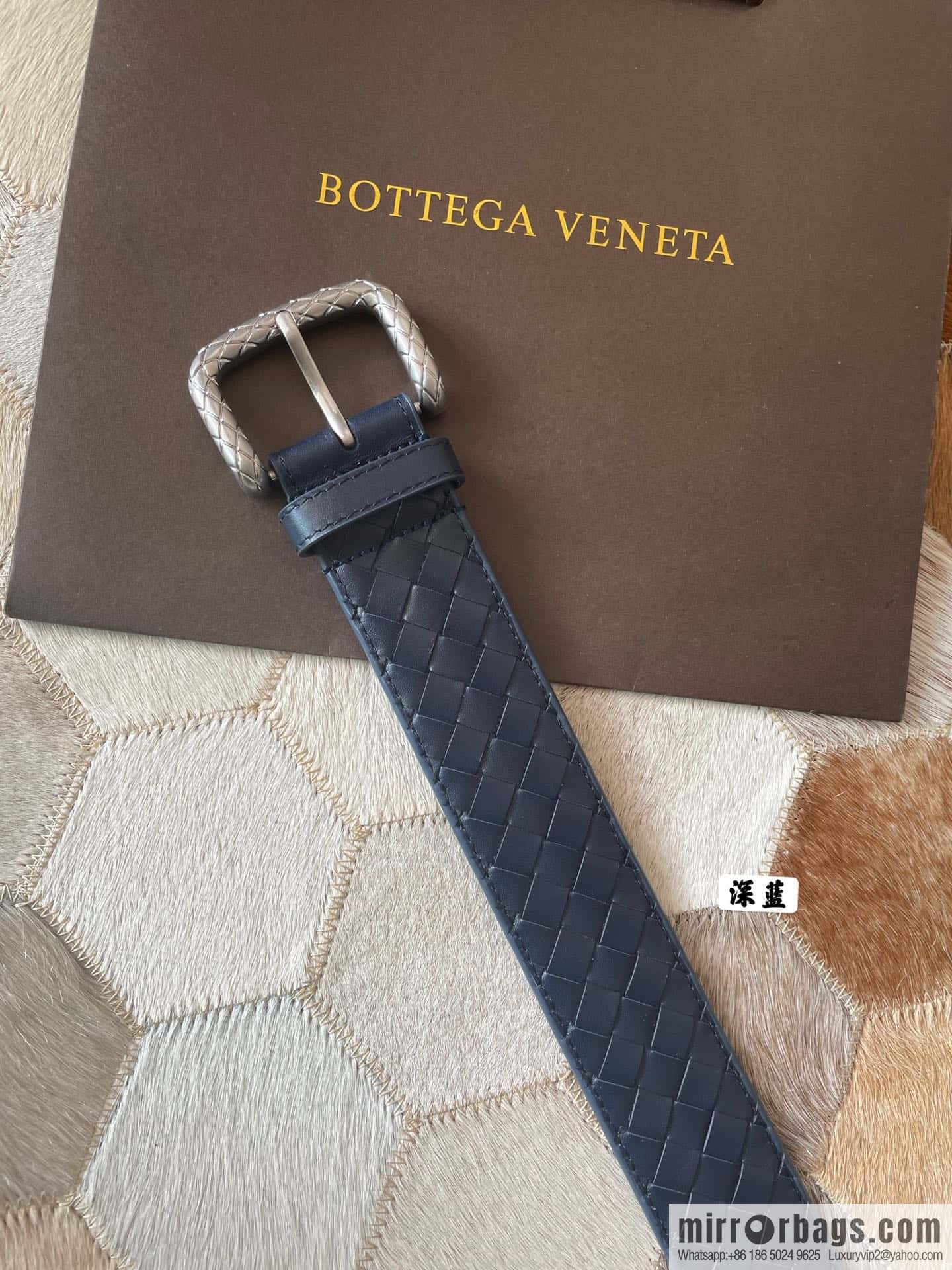Bottega Veneta Butterfly Home, Men's Hand-woven Cowhide Pattern Engraved Pin Buckle Belt 3.5cm