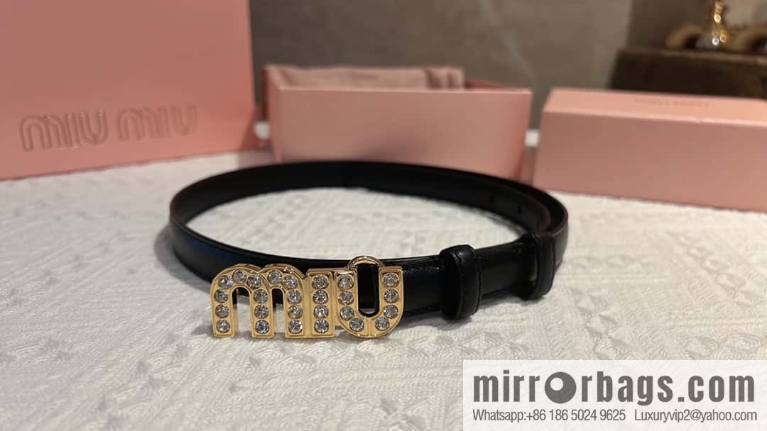 MIUMIU diamond buckle city belt 2.0cm