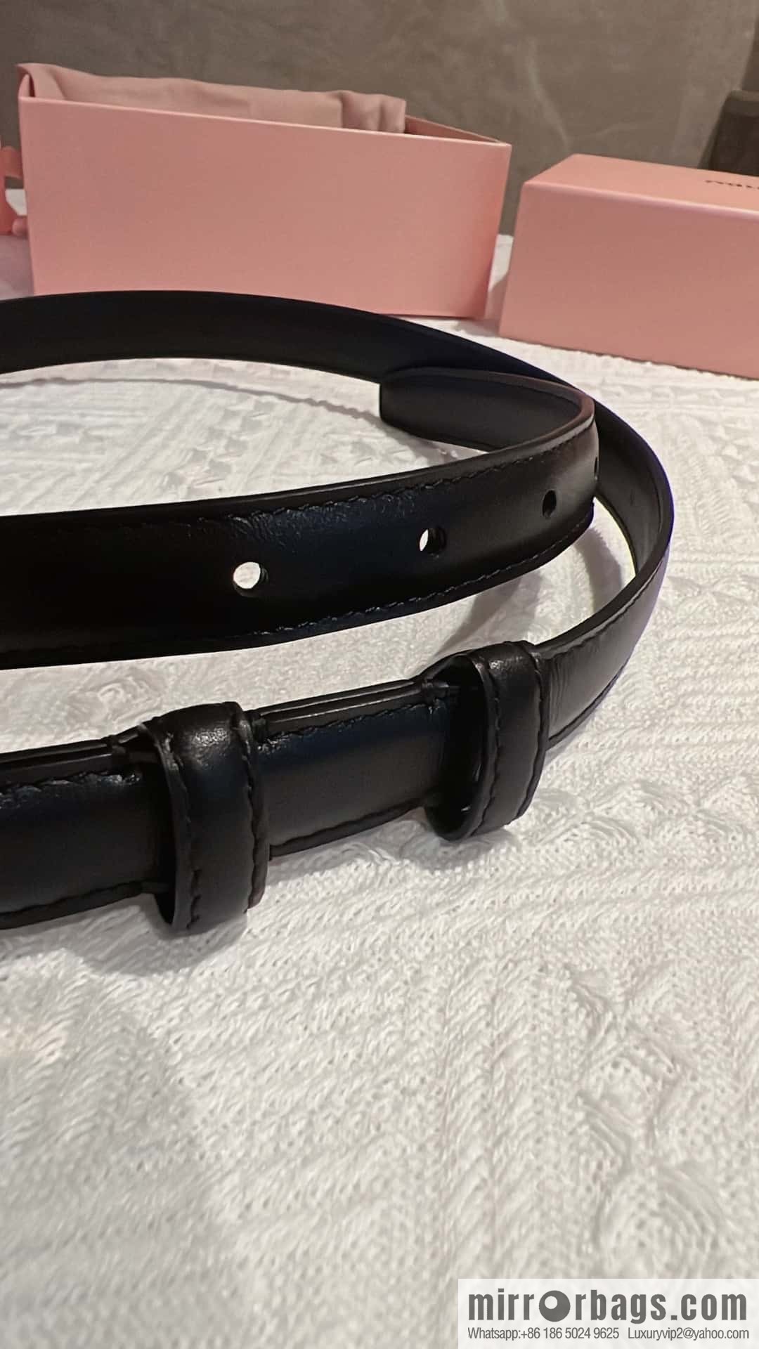 MIUMIU diamond buckle city belt 2.0cm