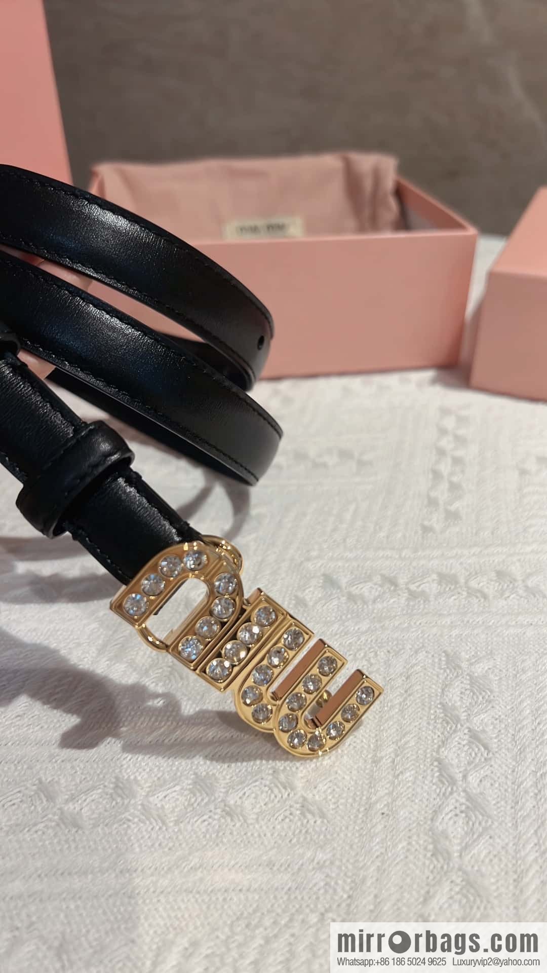 MIUMIU diamond buckle city belt 2.0cm