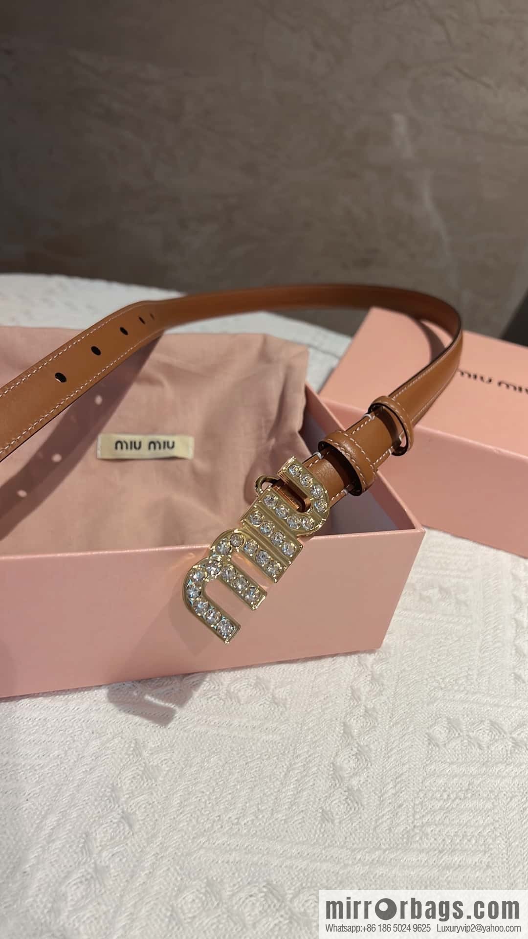 MIUMIU diamond buckle city belt 2.0cm