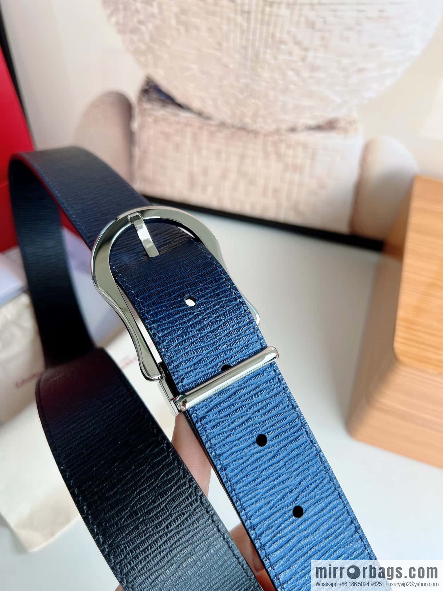 Ferragamo, double-sided first-layer cowhide belt 3.5CM