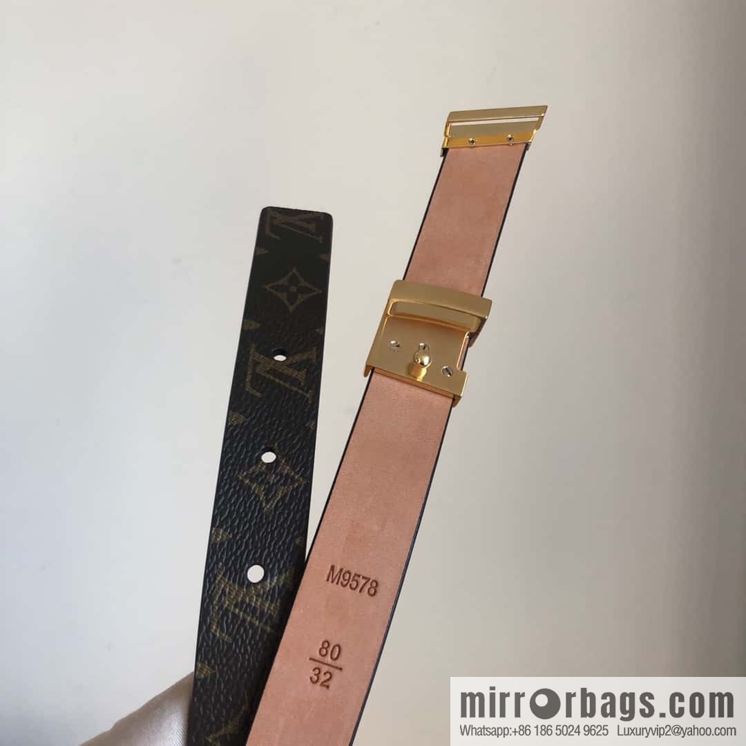 LV women's embossed calfskin belt 2.0CM
