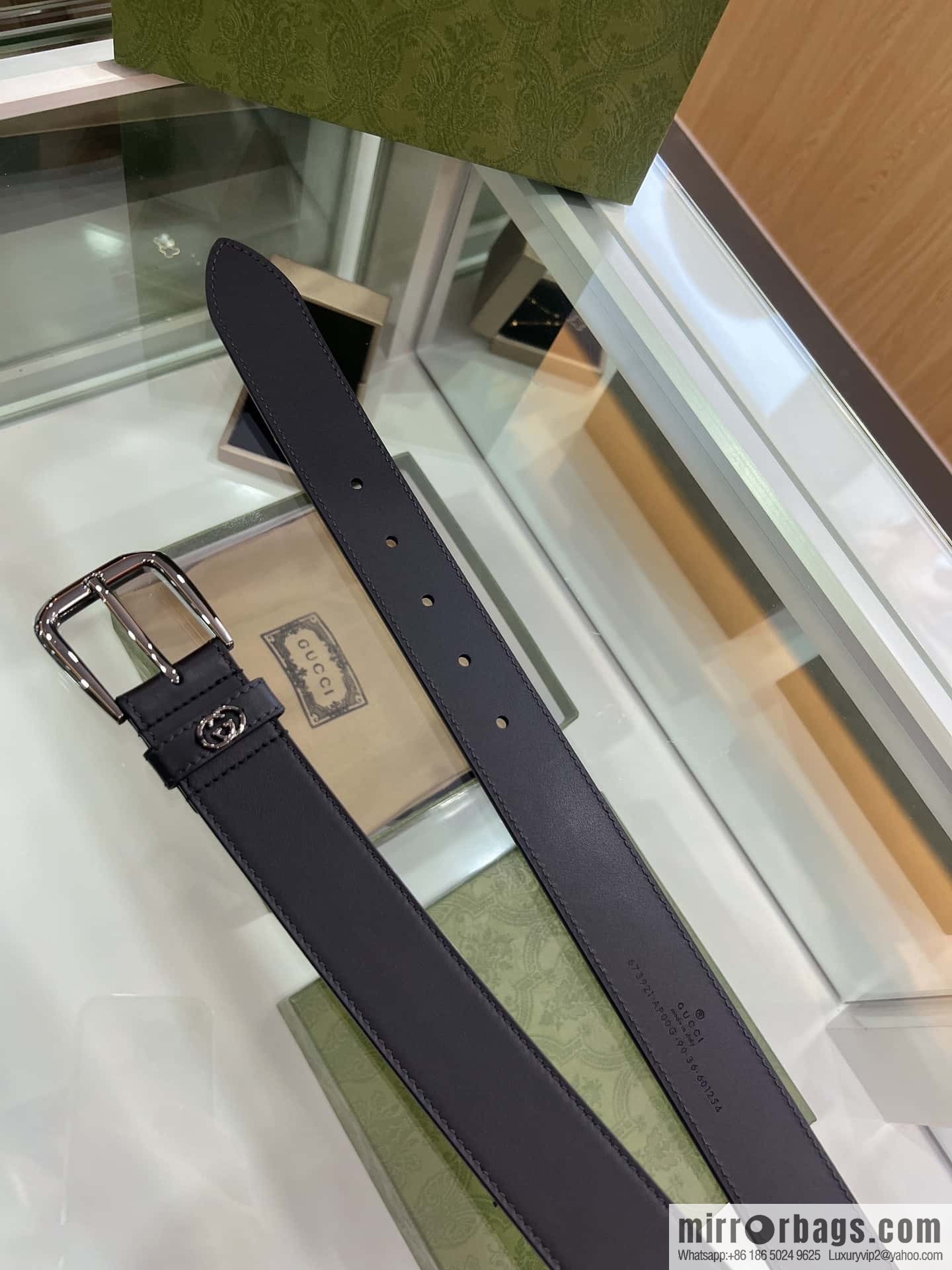 Gucci Gucci, double-sided first-layer cowhide pure copper hardware electroplated double G counter new belt 3.5cm