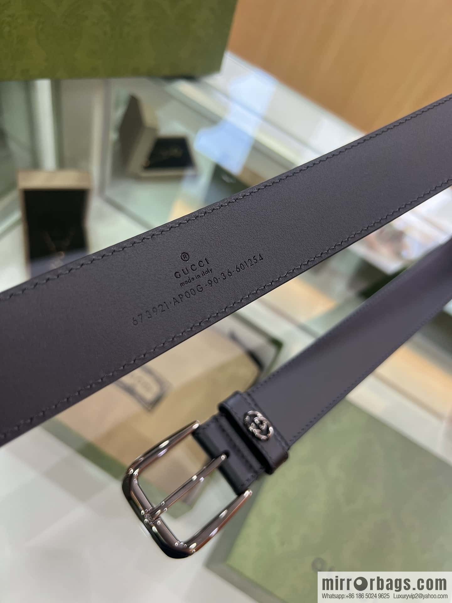 Gucci Gucci, double-sided first-layer cowhide pure copper hardware electroplated double G counter new belt 3.5cm