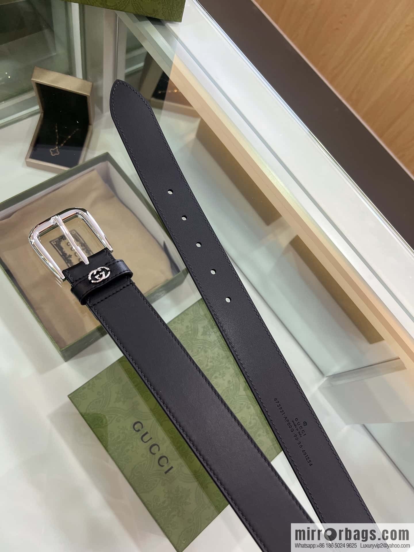 Gucci Gucci, double-sided first-layer cowhide pure copper hardware electroplated double G counter new belt 3.5cm
