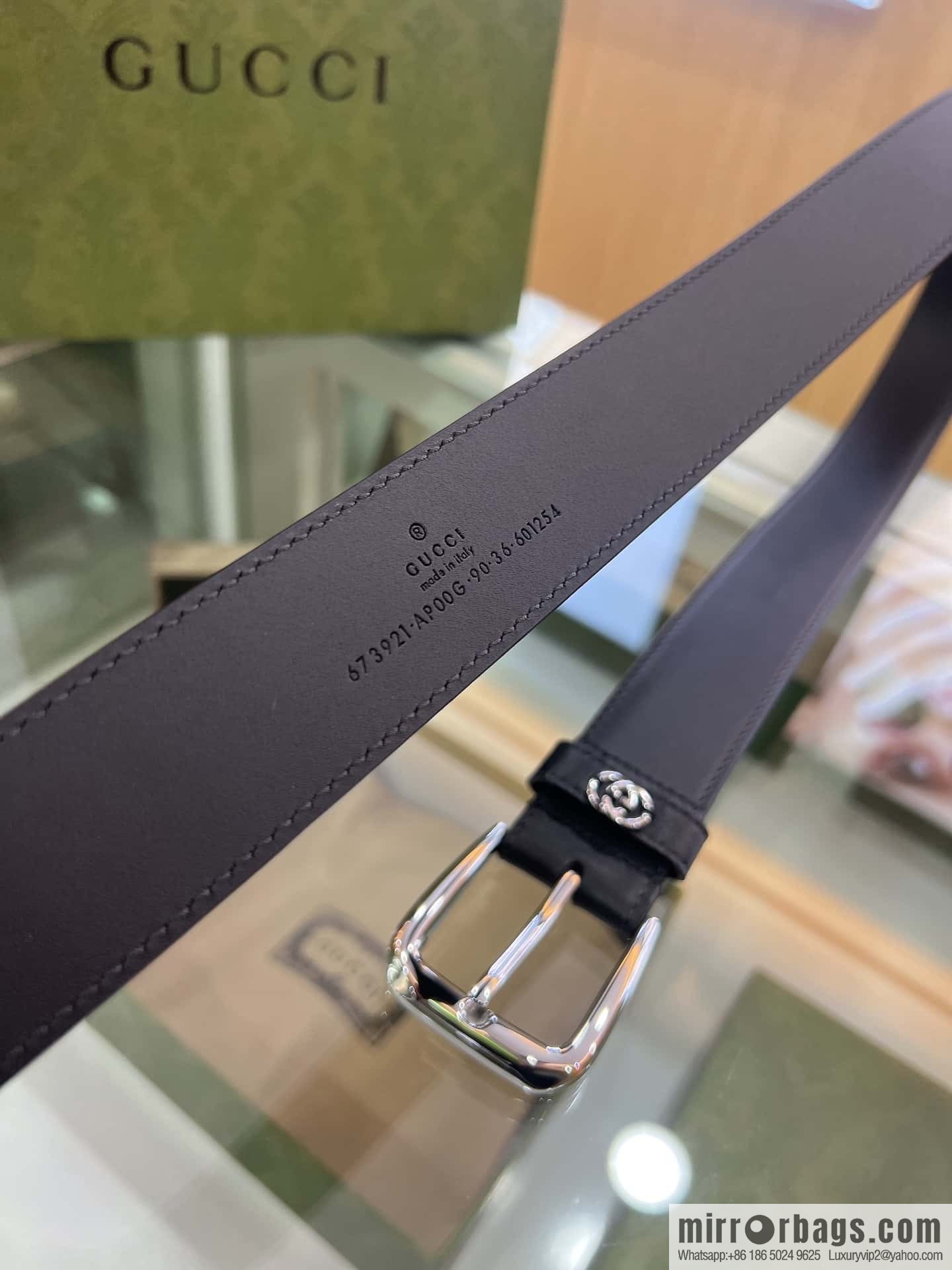 Gucci Gucci, double-sided first-layer cowhide pure copper hardware electroplated double G counter new belt 3.5cm