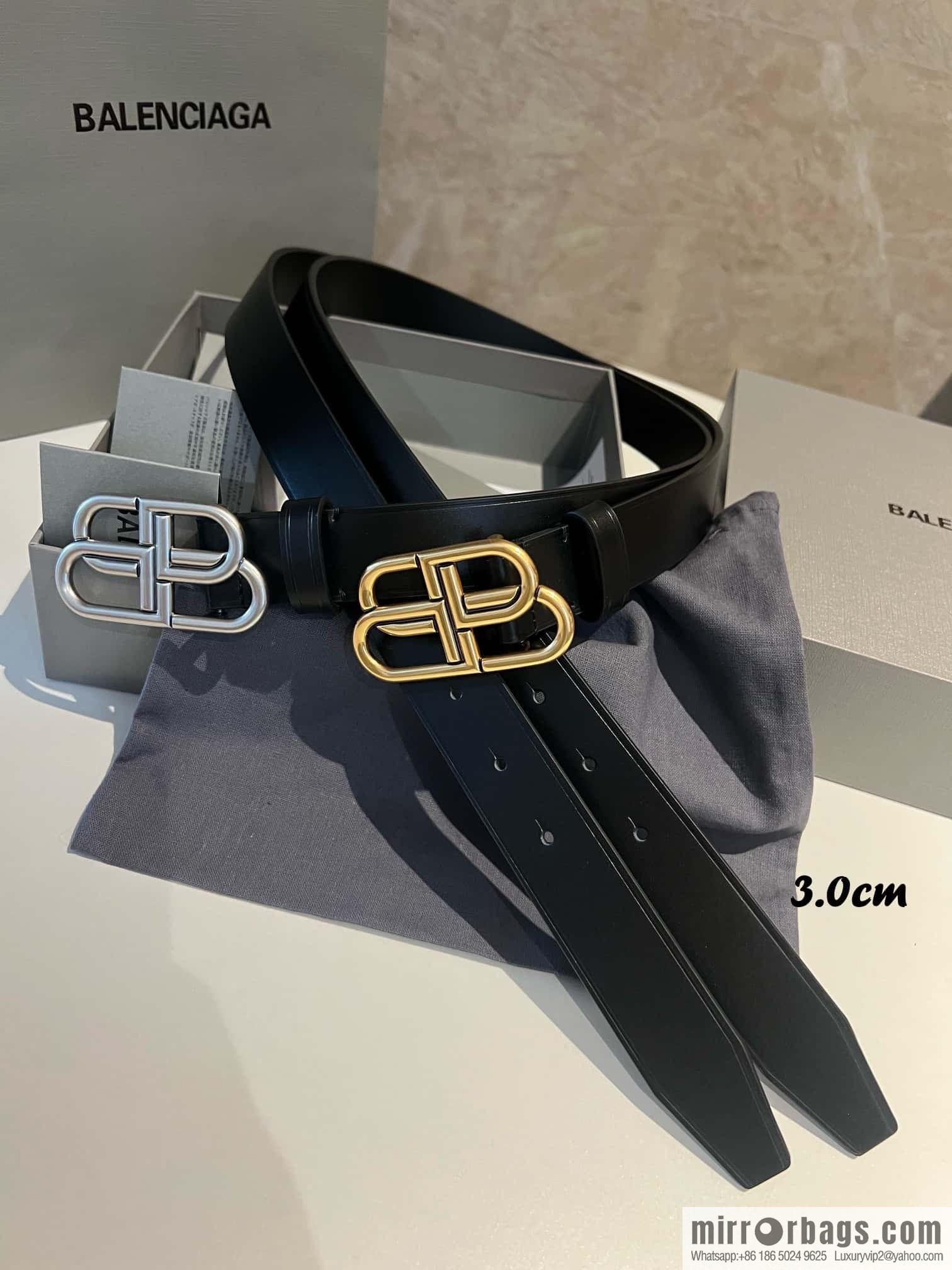 Balenciaga Balenciaga 3.0cm Lock BB Belt