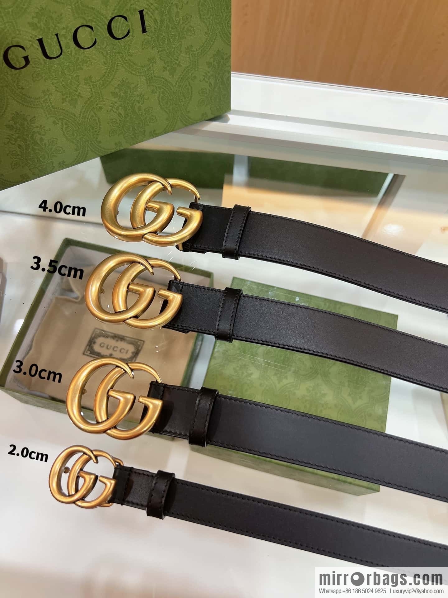 Gucci Gucci, double-sided selection of first-layer cowhide GG belt
