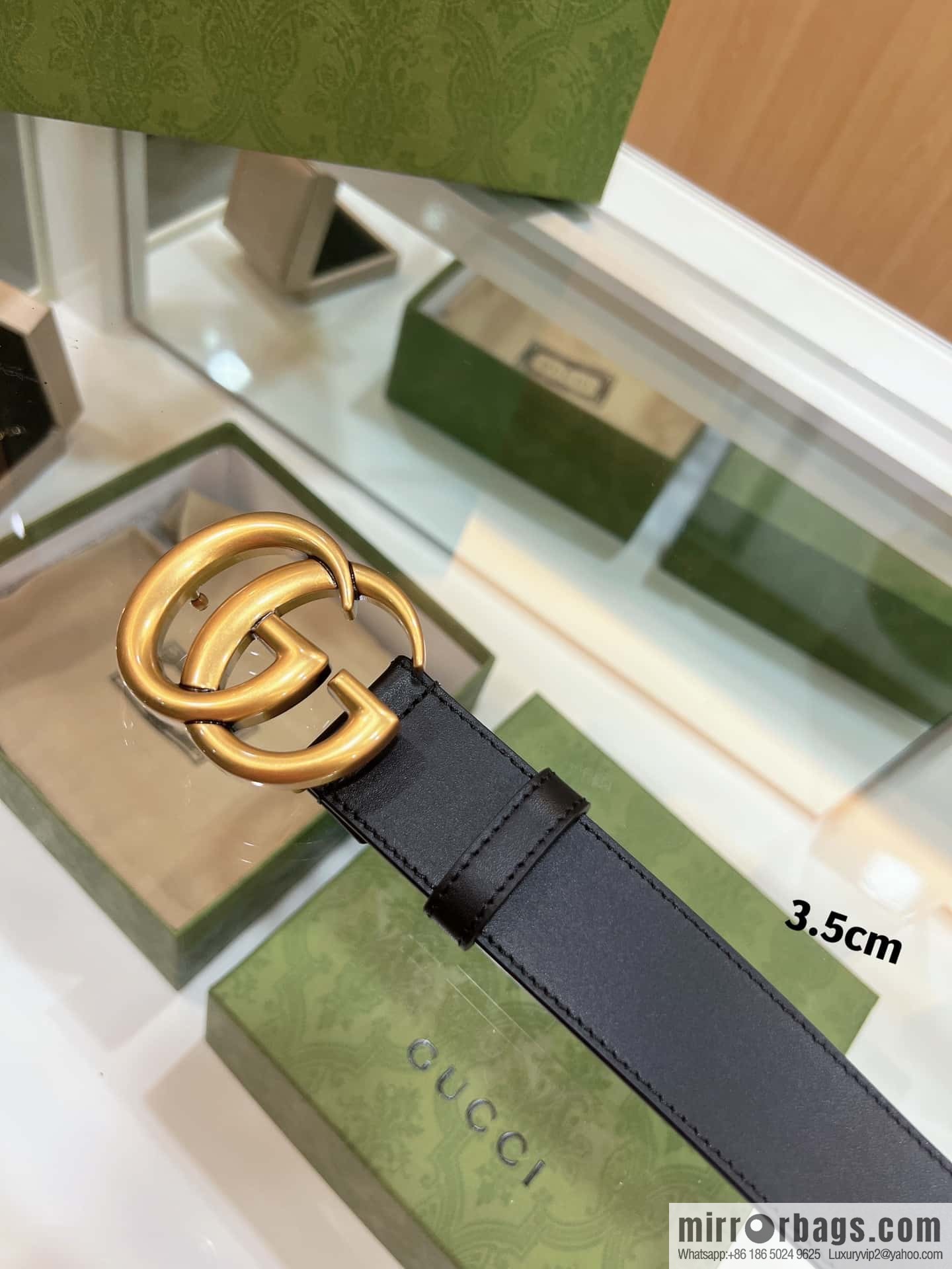 Gucci Gucci, double-sided selection of first-layer cowhide GG belt