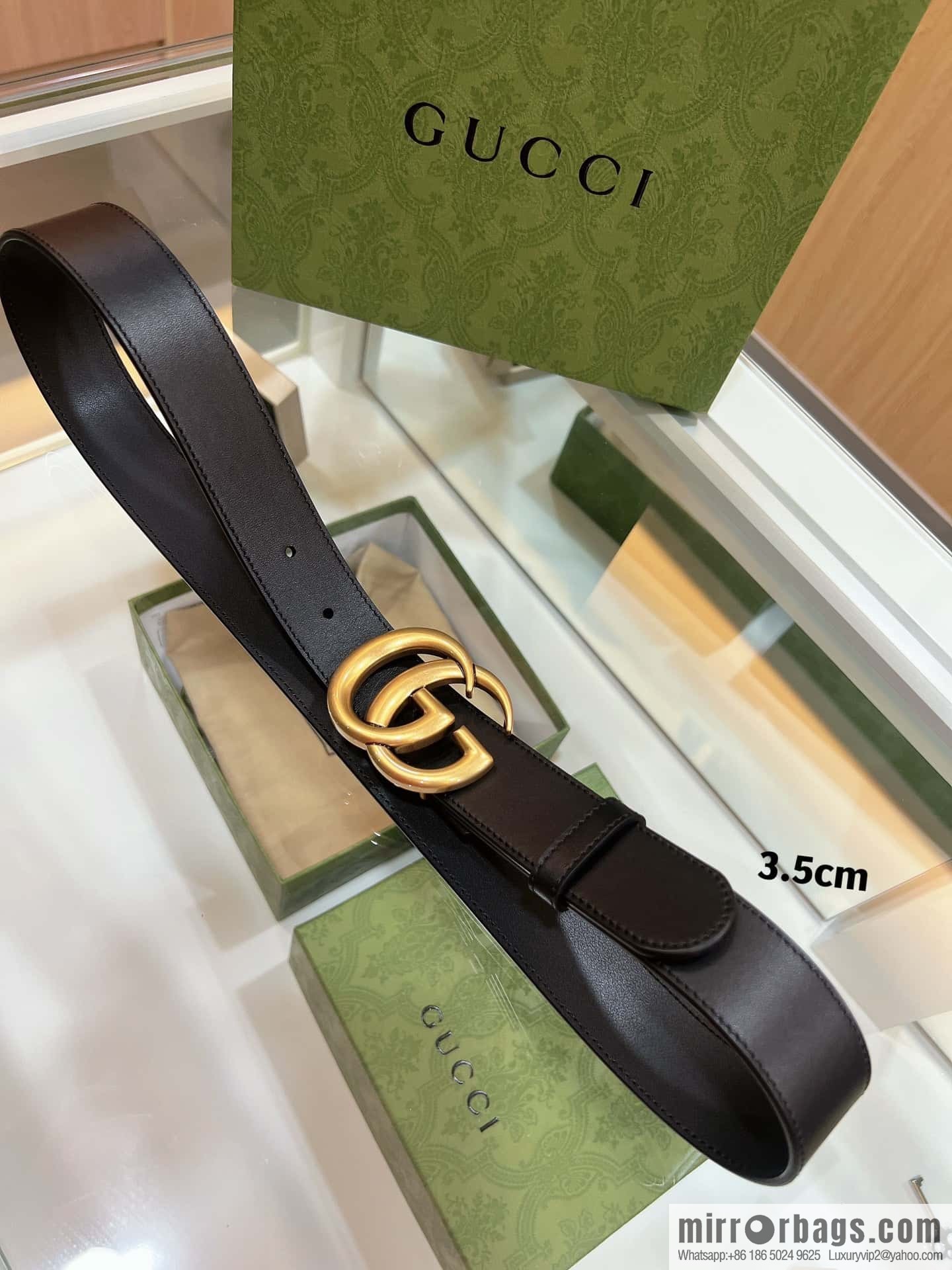 Gucci Gucci, double-sided selection of first-layer cowhide GG belt