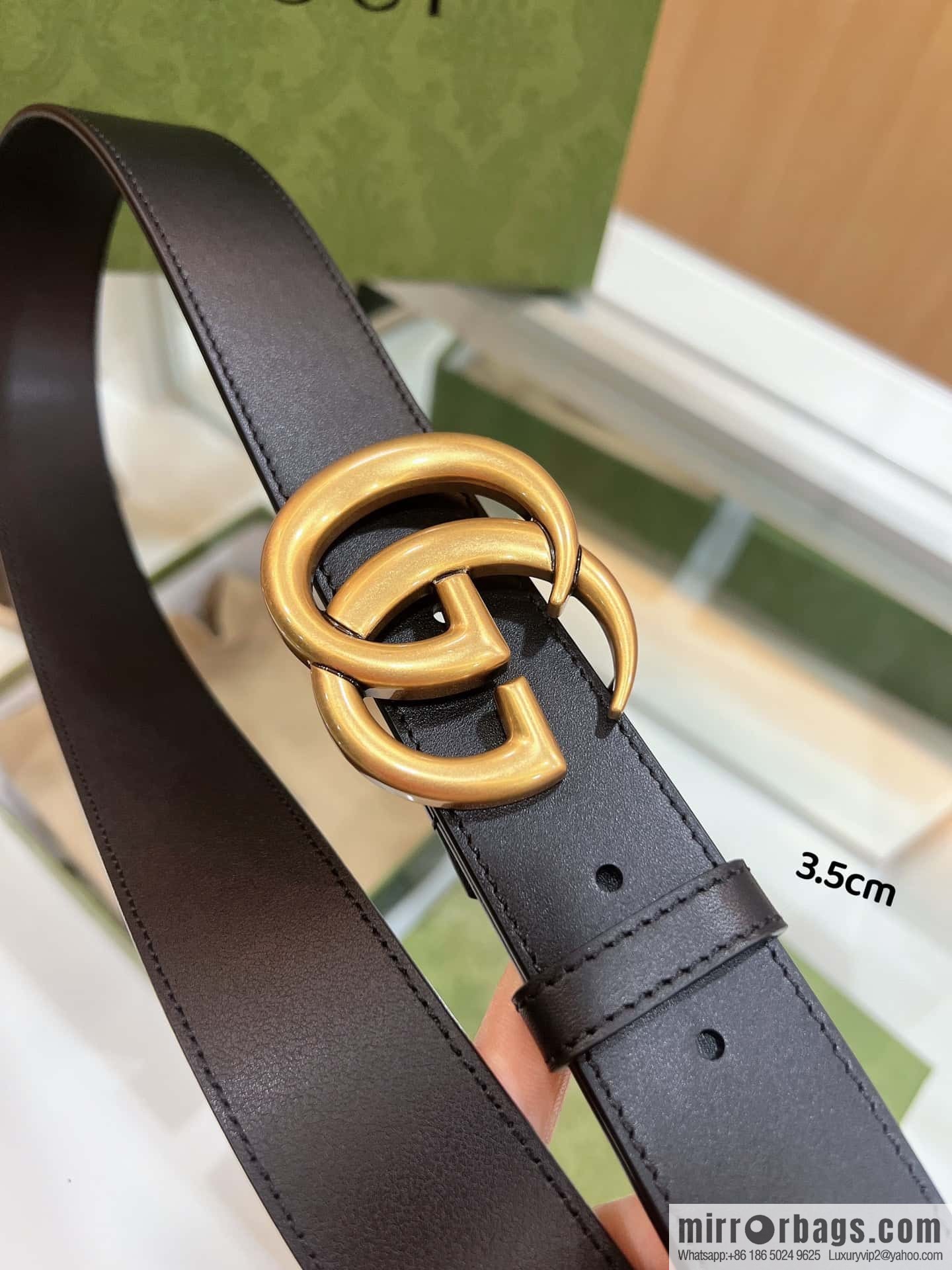 Gucci Gucci, double-sided selection of first-layer cowhide GG belt