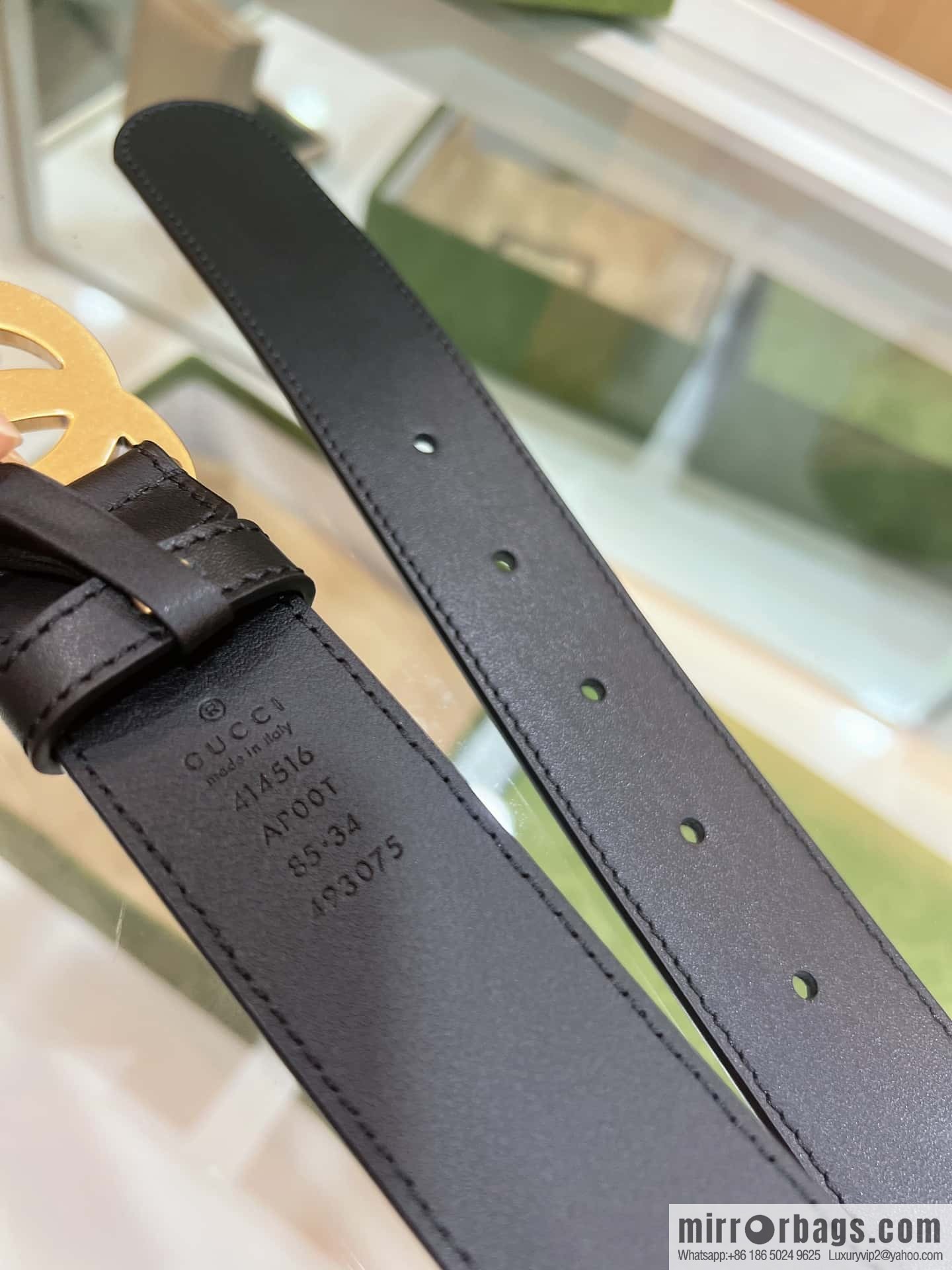 Gucci Gucci, double-sided selection of first-layer cowhide GG belt