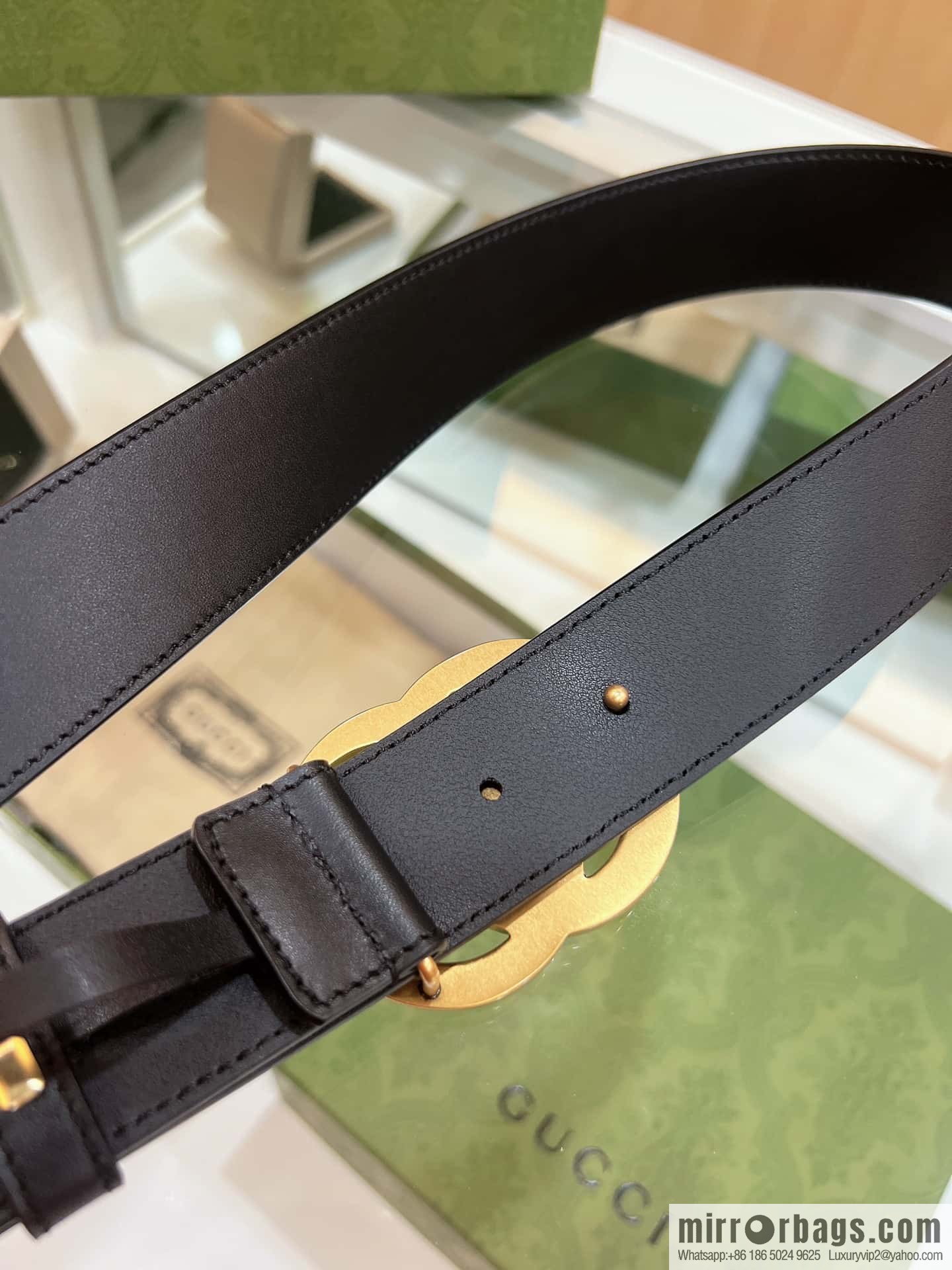 Gucci Gucci, double-sided selection of first-layer cowhide GG belt