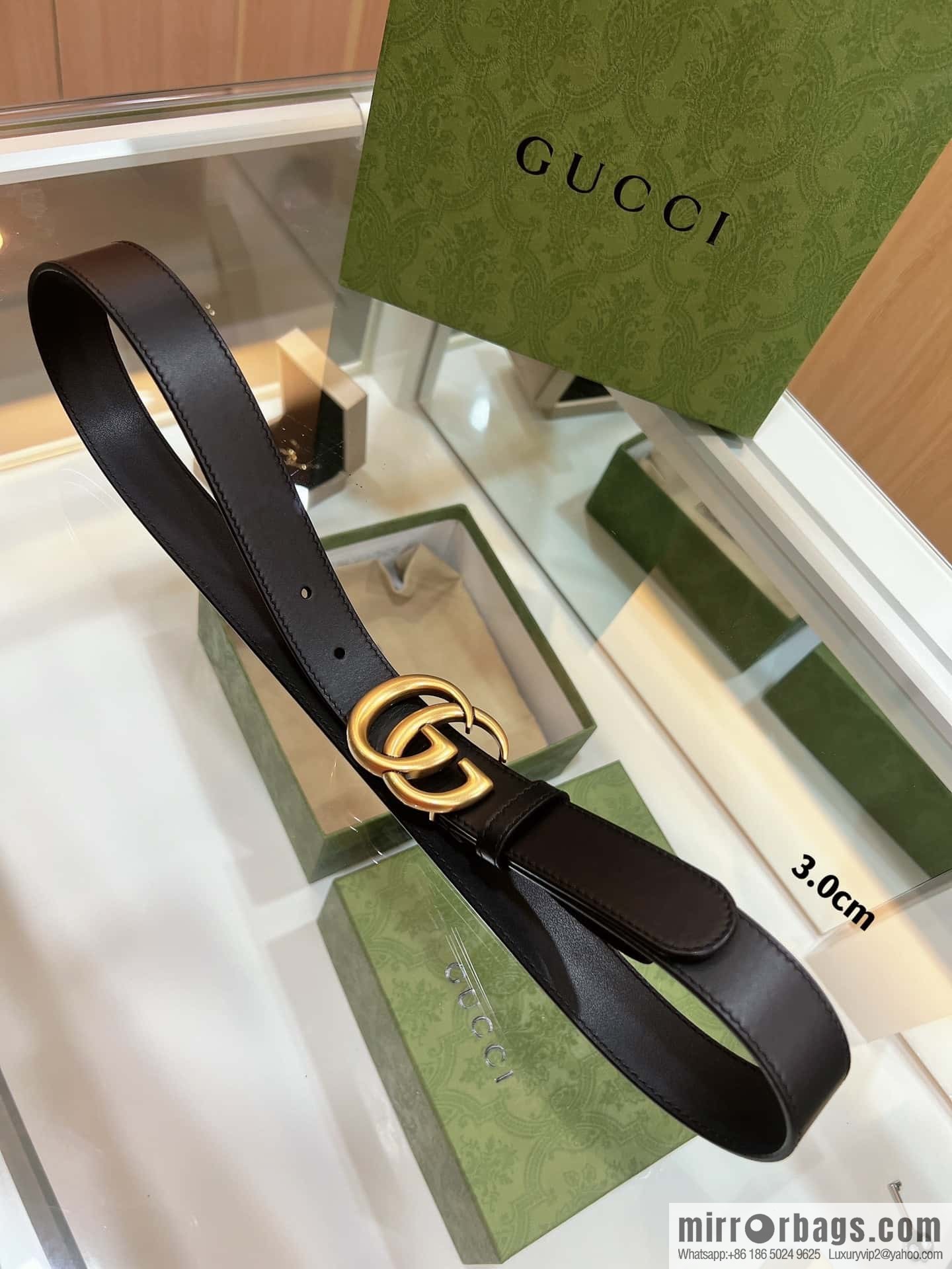 Gucci Gucci, double-sided selection of first-layer cowhide GG belt