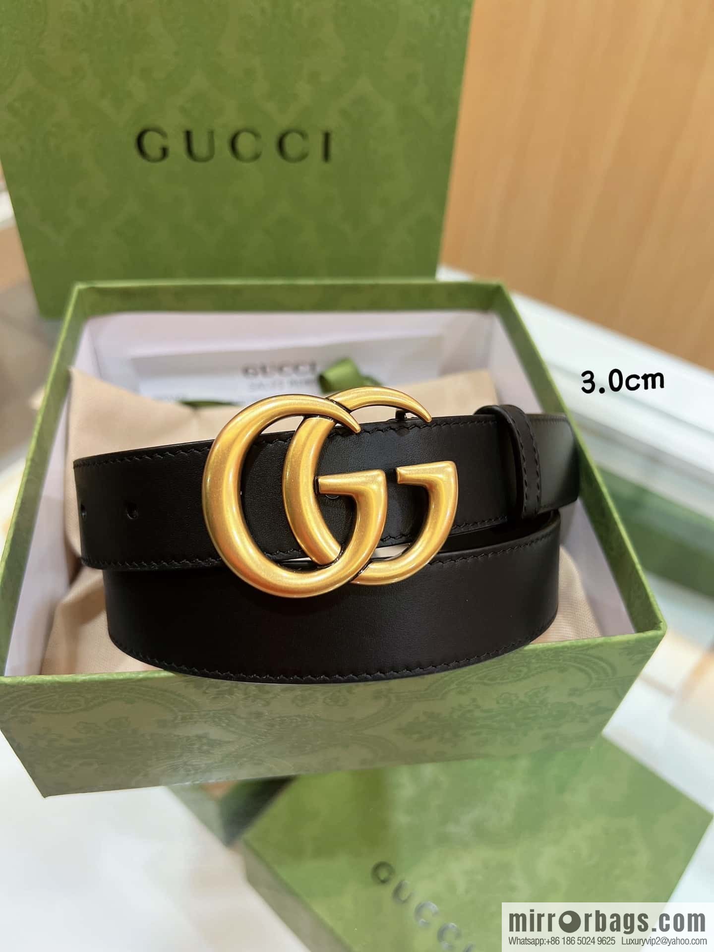 Gucci Gucci, double-sided selection of first-layer cowhide GG belt