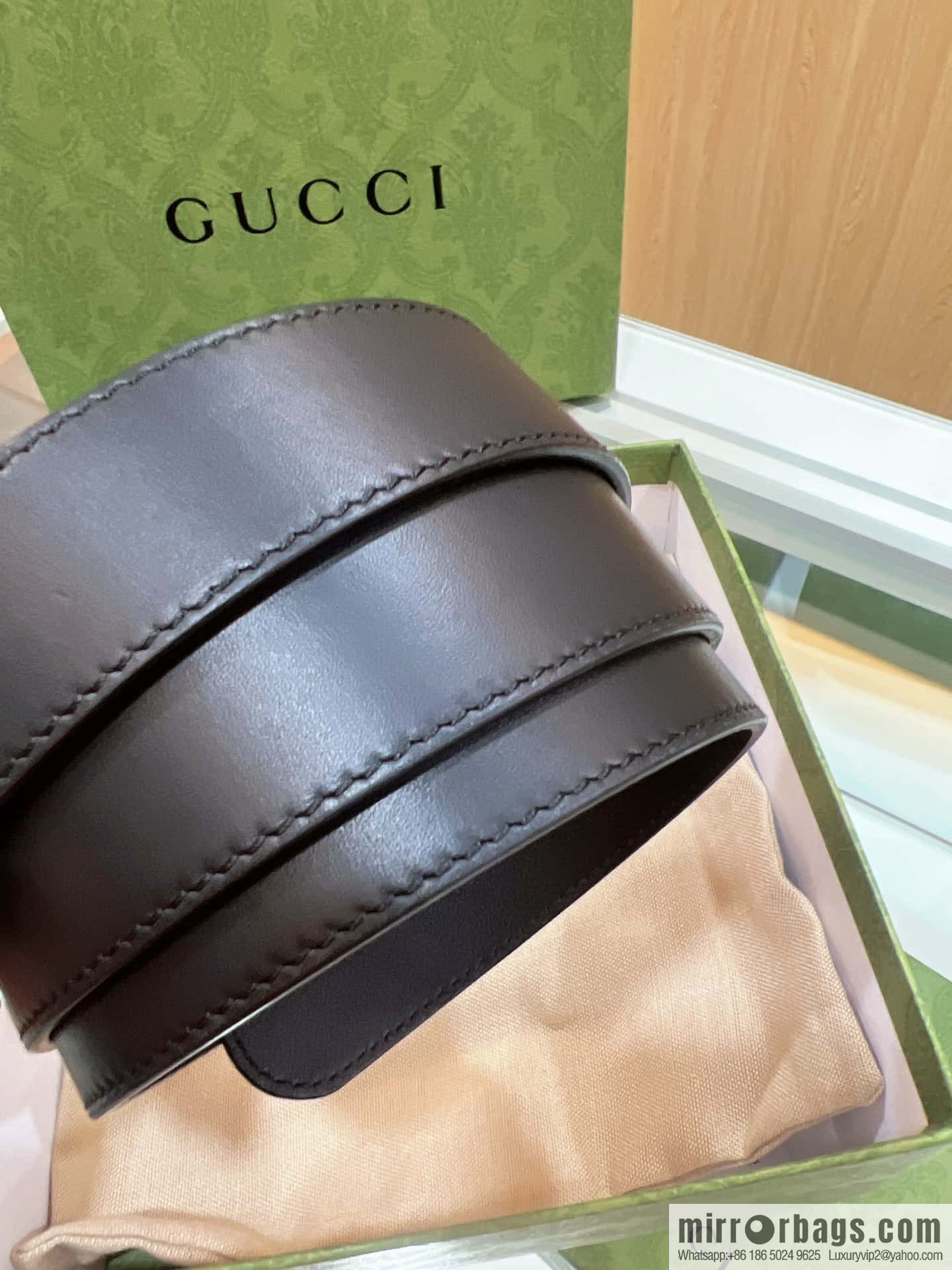 Gucci Gucci, double-sided selection of first-layer cowhide GG belt