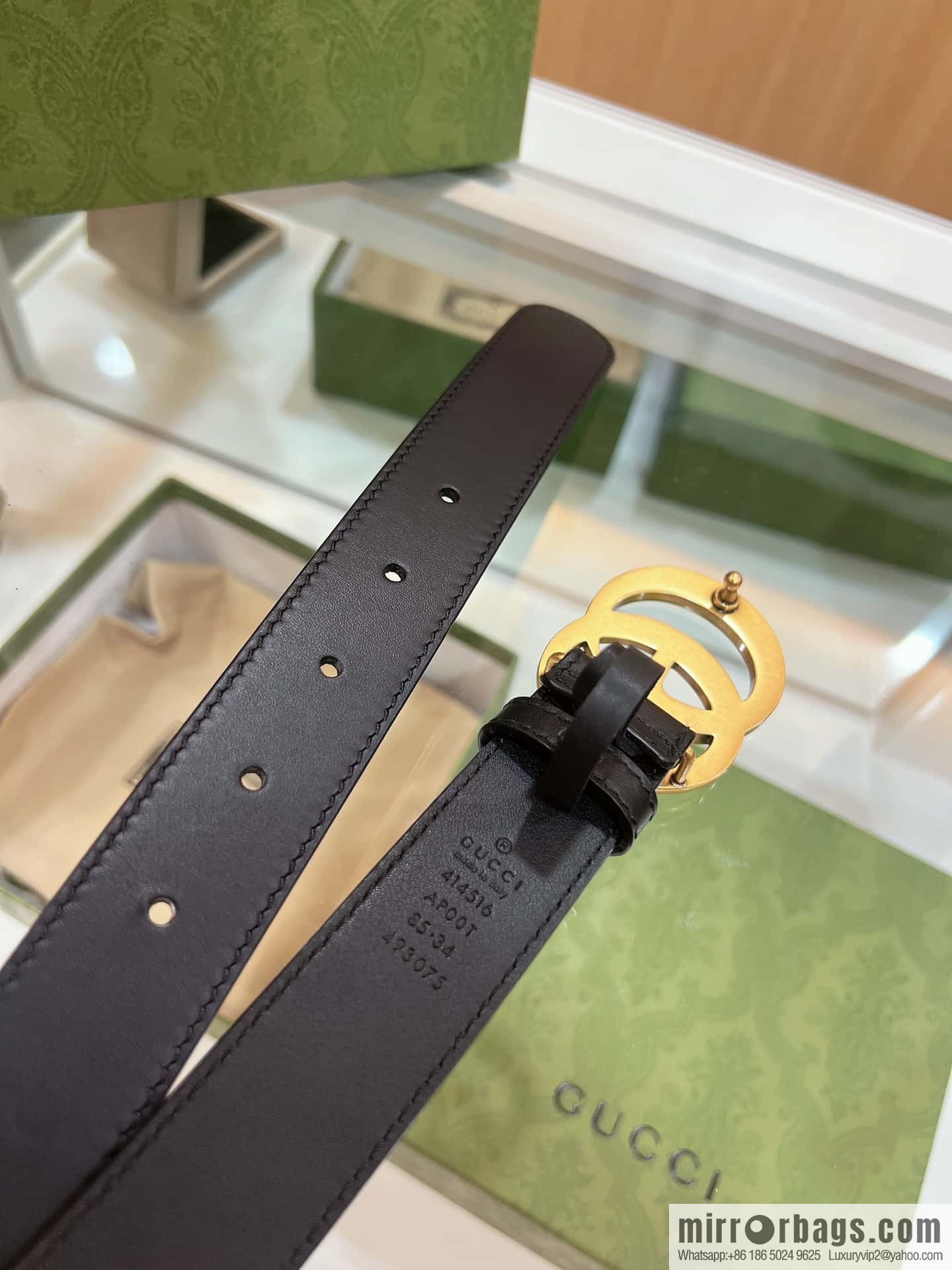 Gucci Gucci, double-sided selection of first-layer cowhide GG belt