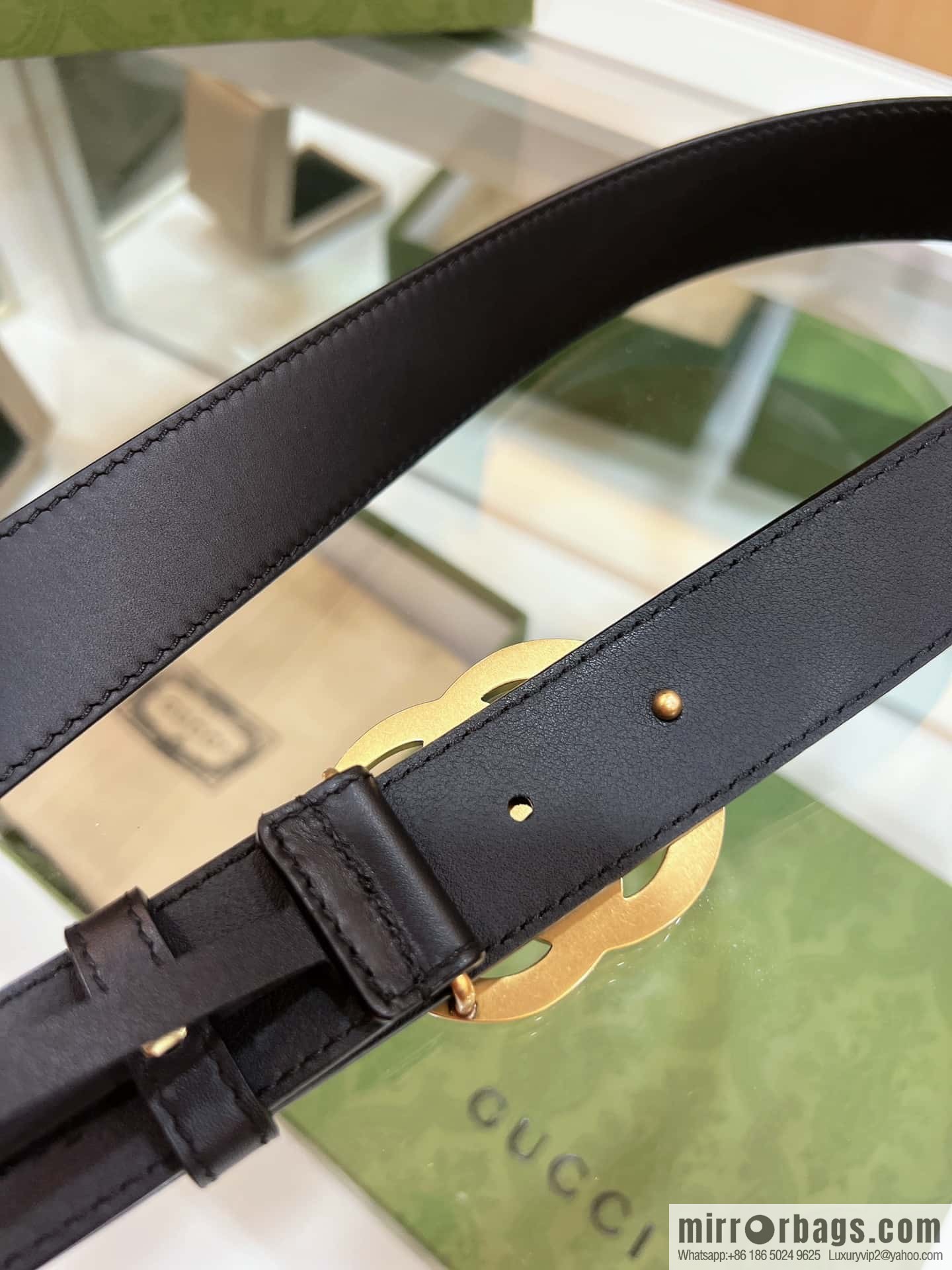 Gucci Gucci, double-sided selection of first-layer cowhide GG belt