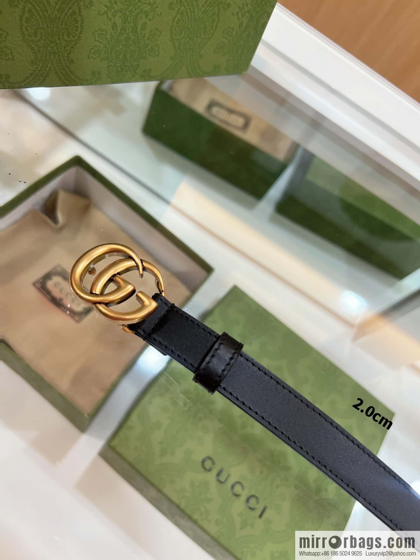 Gucci Gucci, double-sided selection of first-layer cowhide GG belt