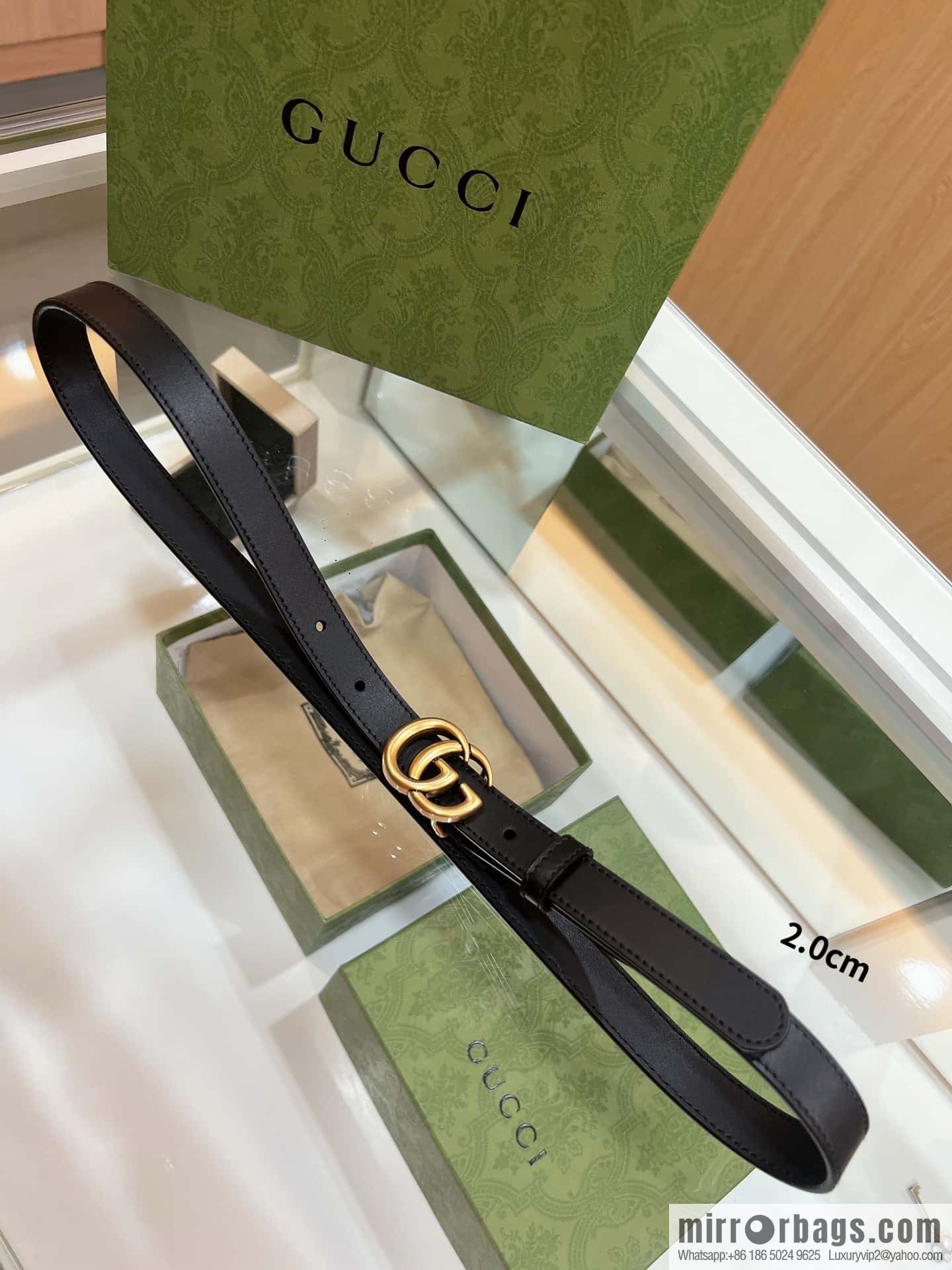 Gucci Gucci, double-sided selection of first-layer cowhide GG belt